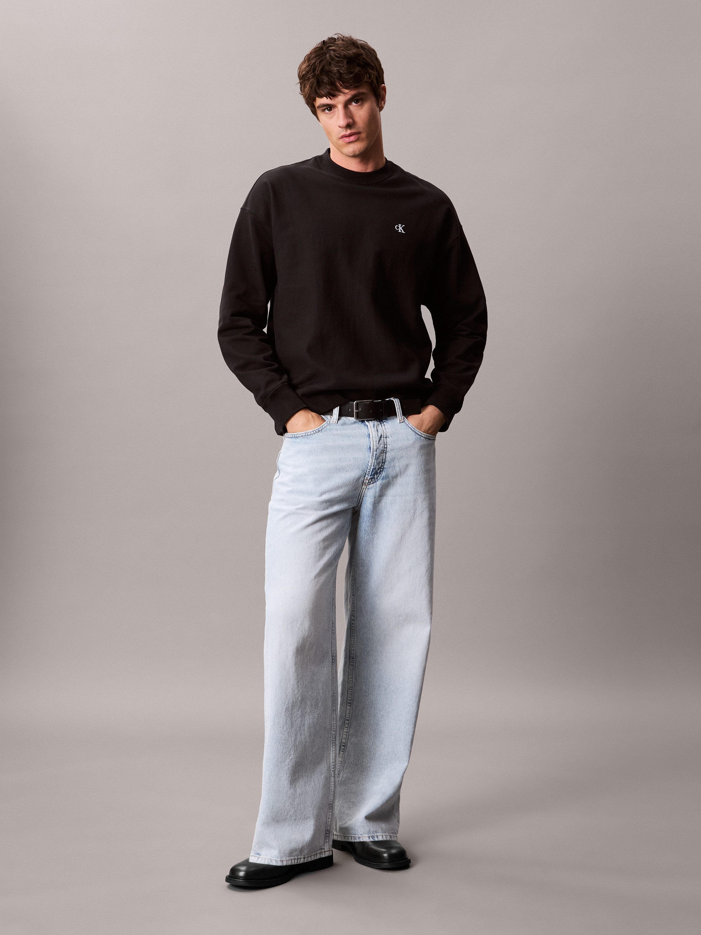 Calvin Klein Jeans Sweatshirt PRMM TRRY MNGRM CN S Mit Rundhalsausschnitt – Bild 5 von 5