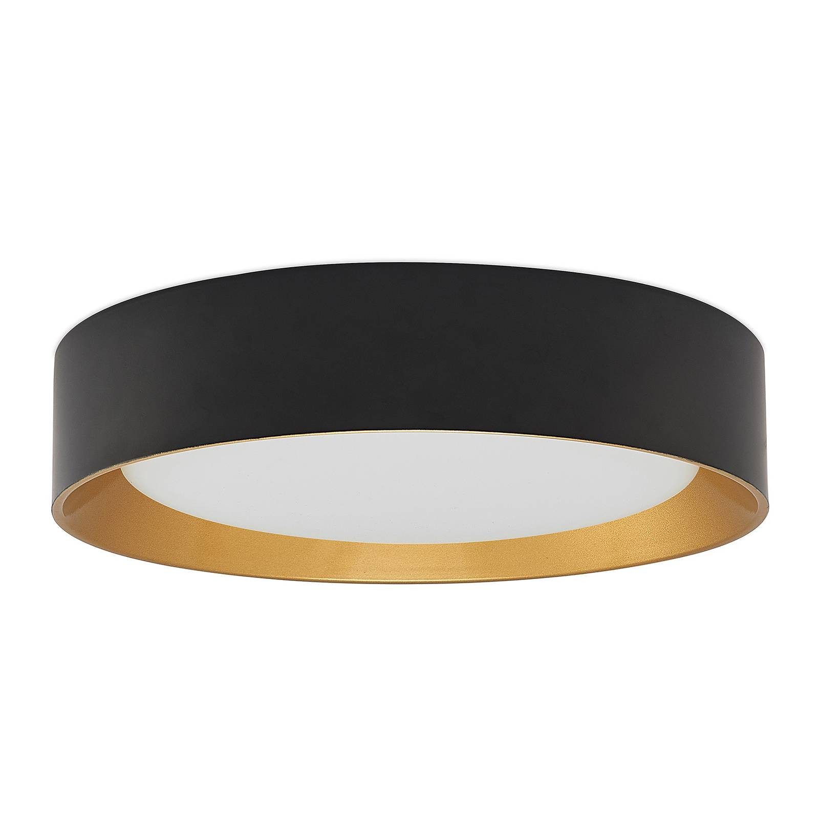 Lindby LED-Deckenleuchte Kambia, 45 cm, schwarz/gold, Metall günstig online kaufen