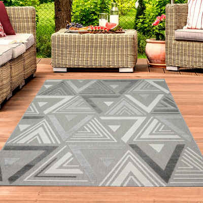 Outdoorteppich Sisal In- & Outdoor Teppich in grau, TeppichHome24, rechteckig, Höhe: 5 mm