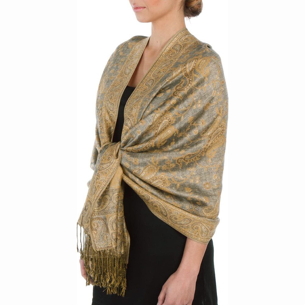 Coonoor Modeschal Retro-Schal für Damen, mit Quaste, Fransen Halstuch, Kopfschal, (Blumenmuster, Poncho-Druck), Für Herbst und Winter