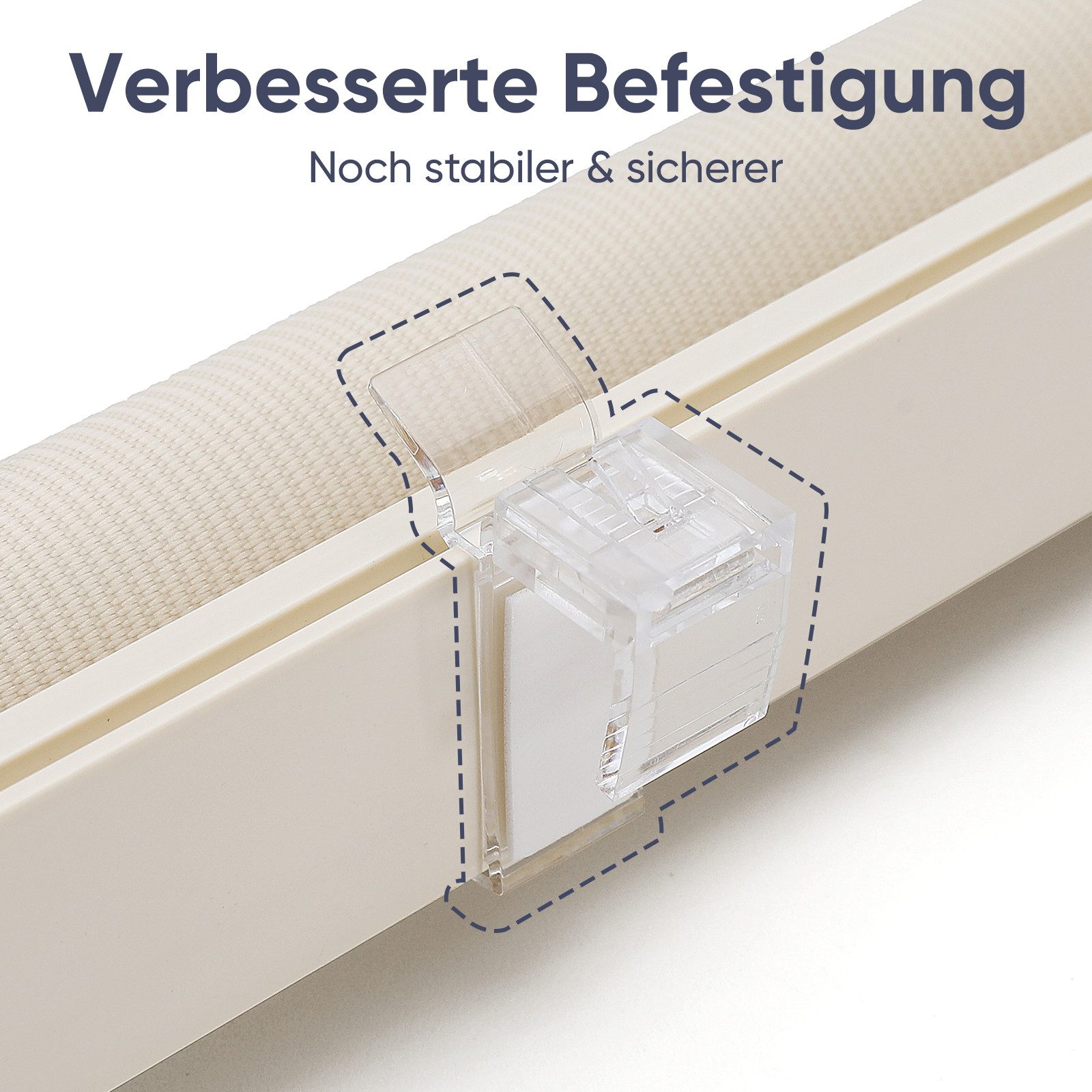 Doppelrollo Duo Rollo Klemmfix ohne Bohren für Fenster Rollos Jalousie Faltrollo, Sekey, freihängend, Klemmträger, Zweifarbiges Doppelrollo ohne Bohren mit extra breiteren Stoffbahnen