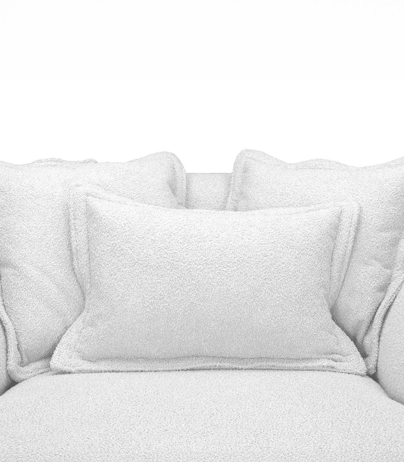 LIV'IN Loveseat PATRAS, Weiß, Webstoff, Holzfüße, mit Kissen, B 120 x H 85 x T 150 cm