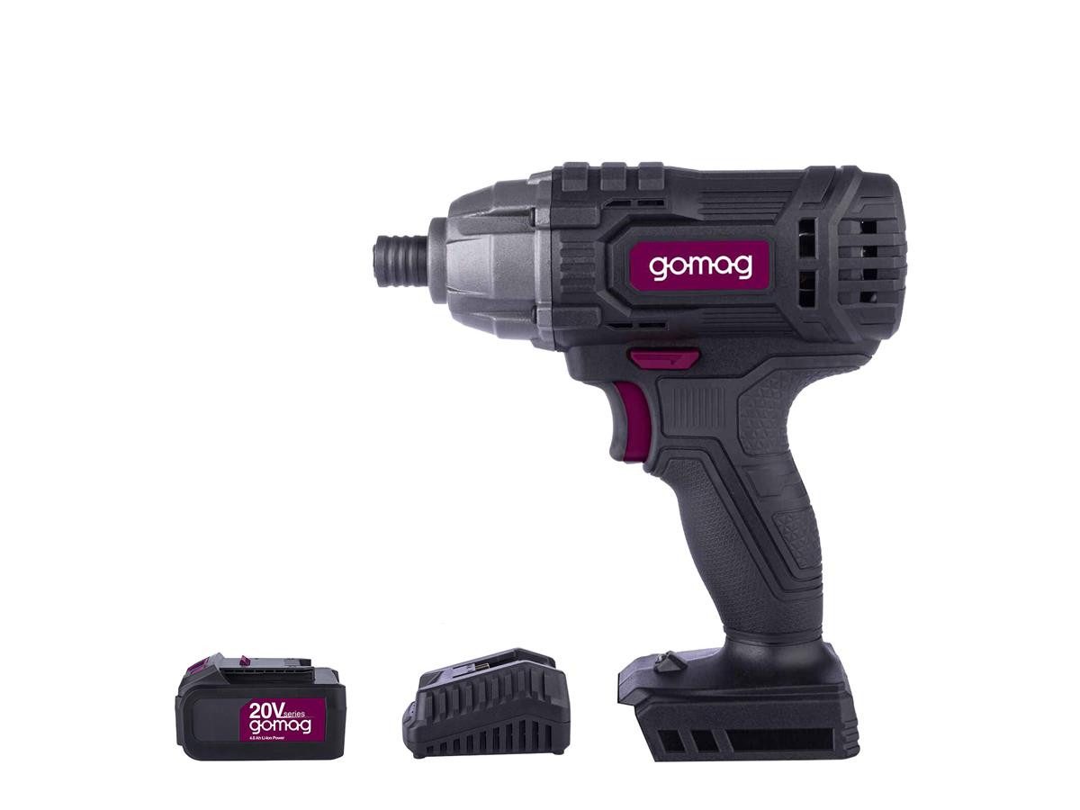 Gomag Akku-Schlagschrauber GO-SCS180 + 4,0 Ah Akku + Ladegerät, 2800 U/min, 180 Nm, (Set, 3-tlg)