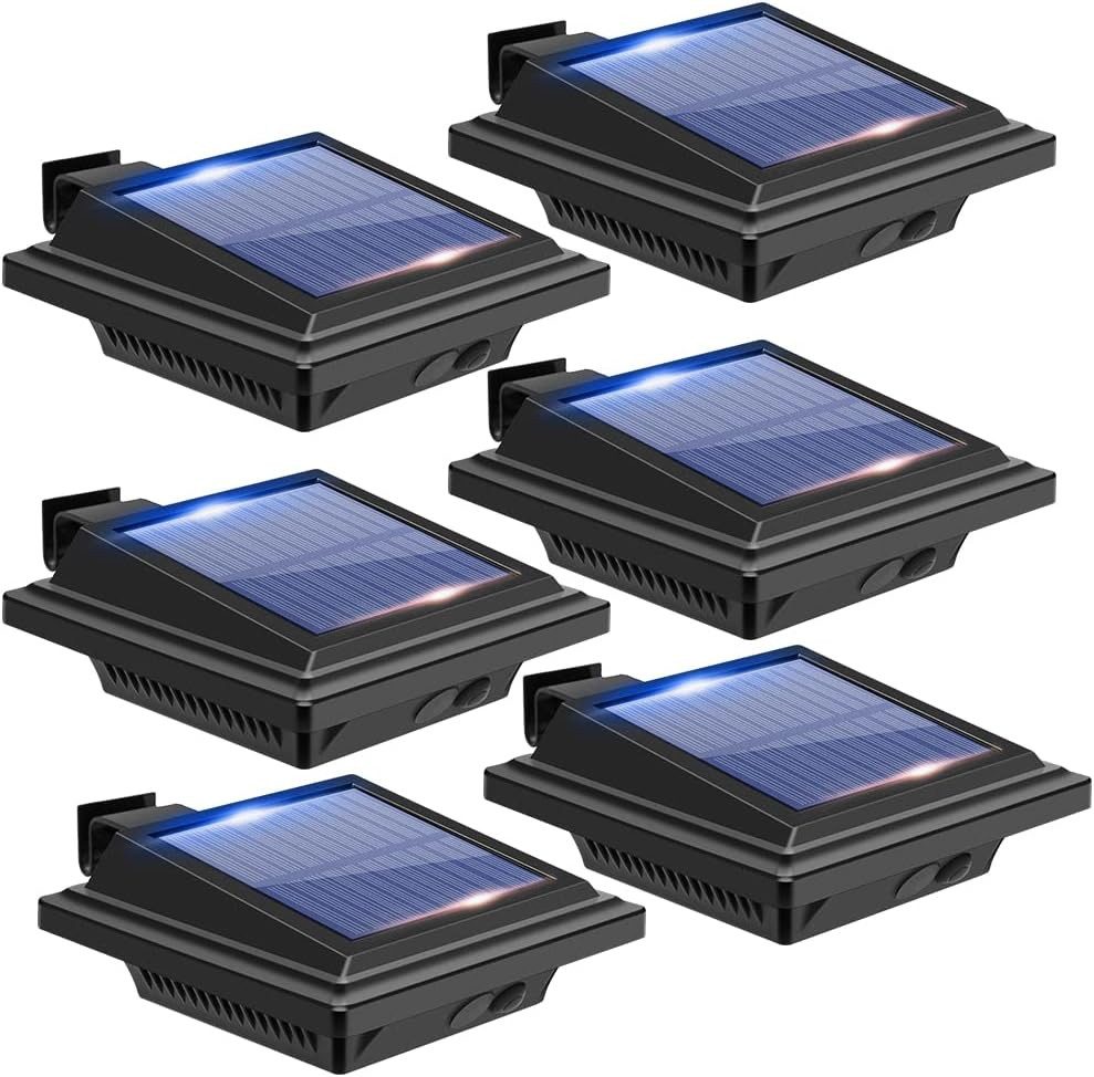 KEENZO LED Dachrinnenleuchte 6Stück 40LEDs Solarleuchten für Dachrinnen Wegeleuchte Zaun Licht, LED fest integriert, kaltweiss