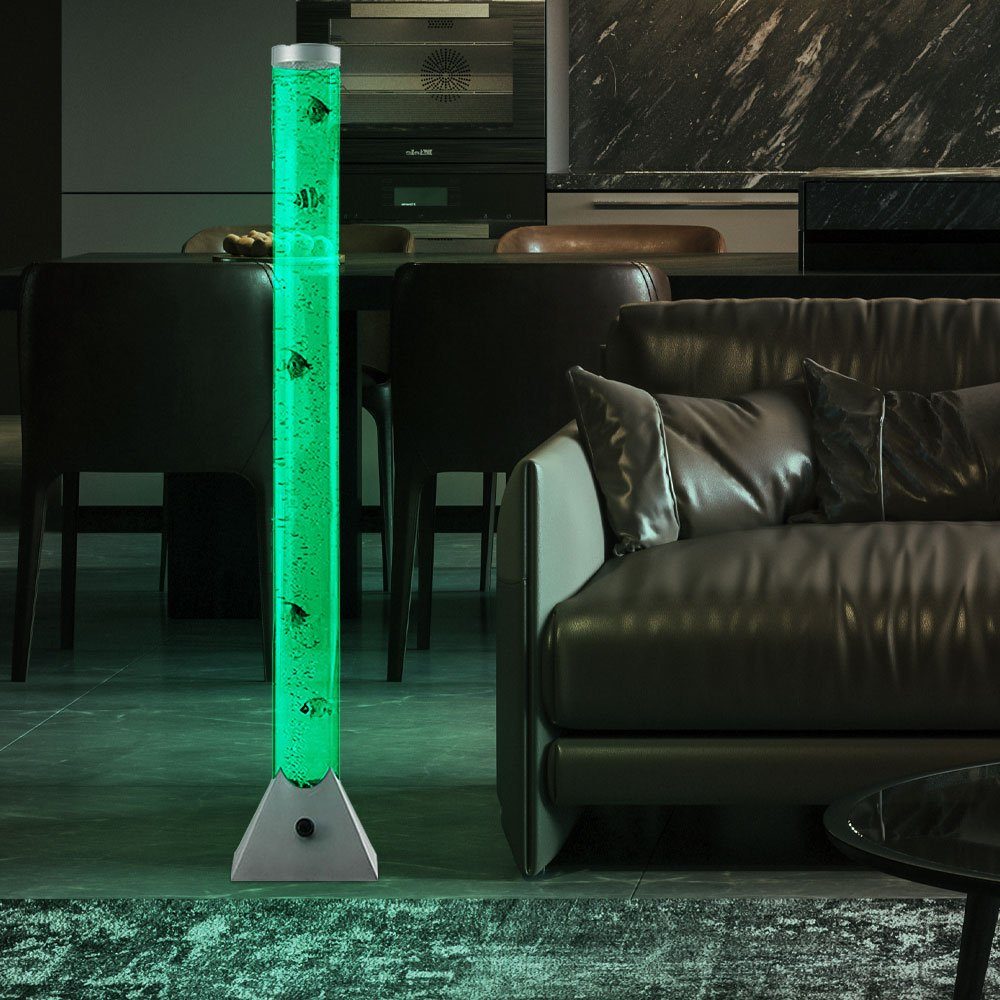 GLOBO LIGHTING LED Stehlampe, LED-Leuchtmittel fest verbaut, LED Wassersäule Steh Leuchte 10 Deko-Fische Wohnraum Beleuchtung Stand