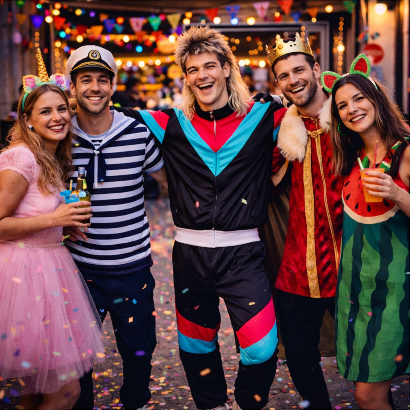 TK Gruppe Kostüm Overall Retro – 80er-Jahre Kostüm im klassischen Vintage-Look Fasching