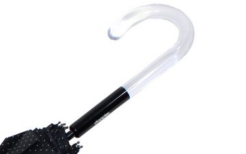 doppler® Langregenschirm auffällig geformter Damenschirm mit Auf-Automatik, elegante Pagodenform mit dezenten Punkten