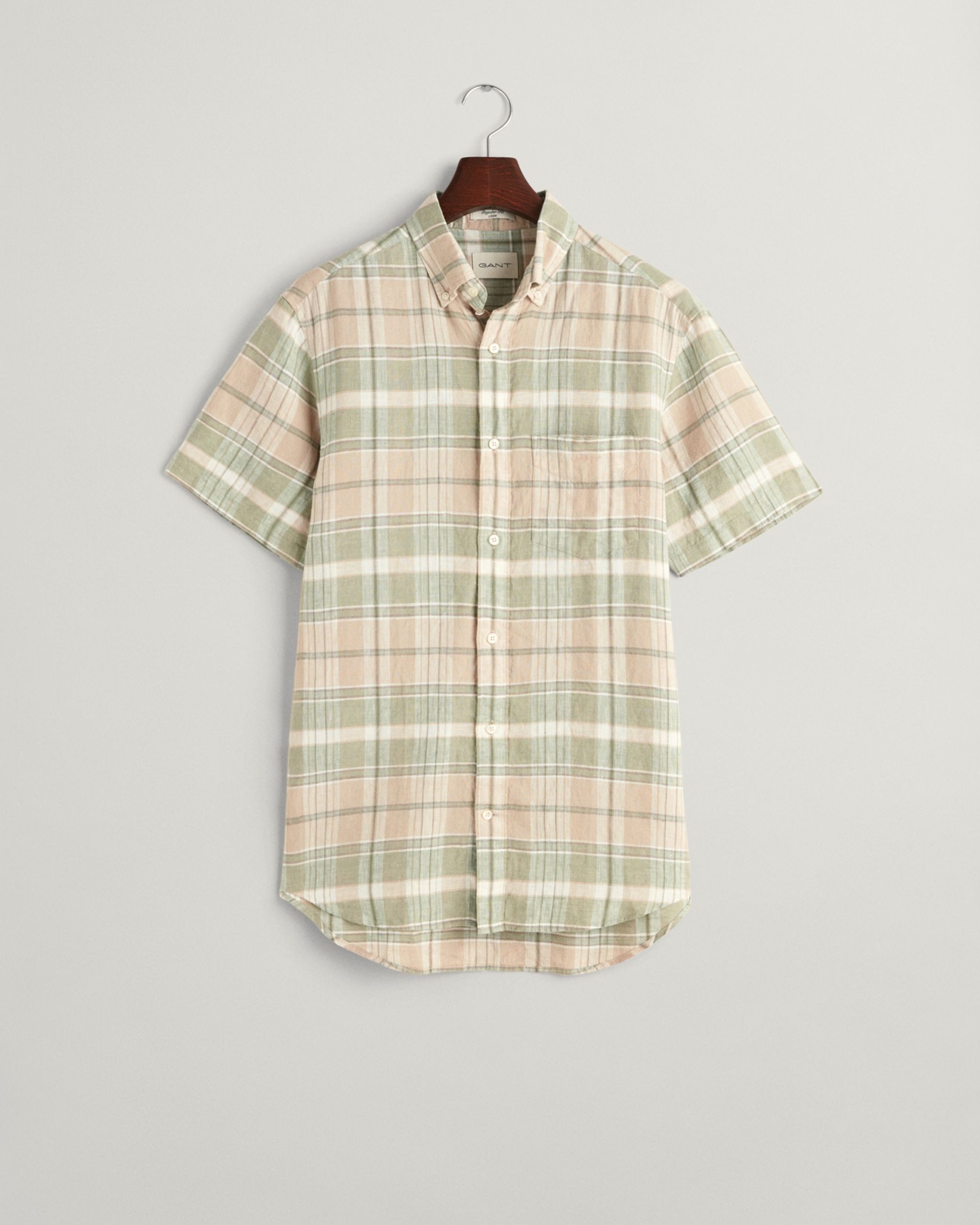 Gant Outdoorhemd Regular Fit Madras Leinen Kurzarmhemd