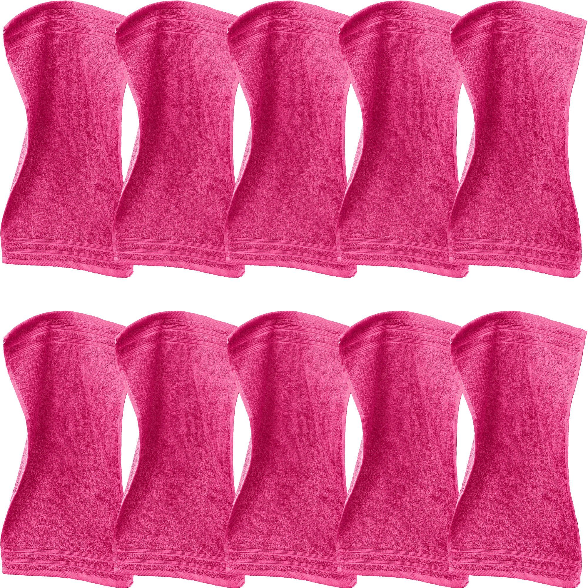 Erwin Müller Gästehandtuch Gästetuch "Heidelberg" 10er-Pack, Frottier, Walk-Frottier Uni