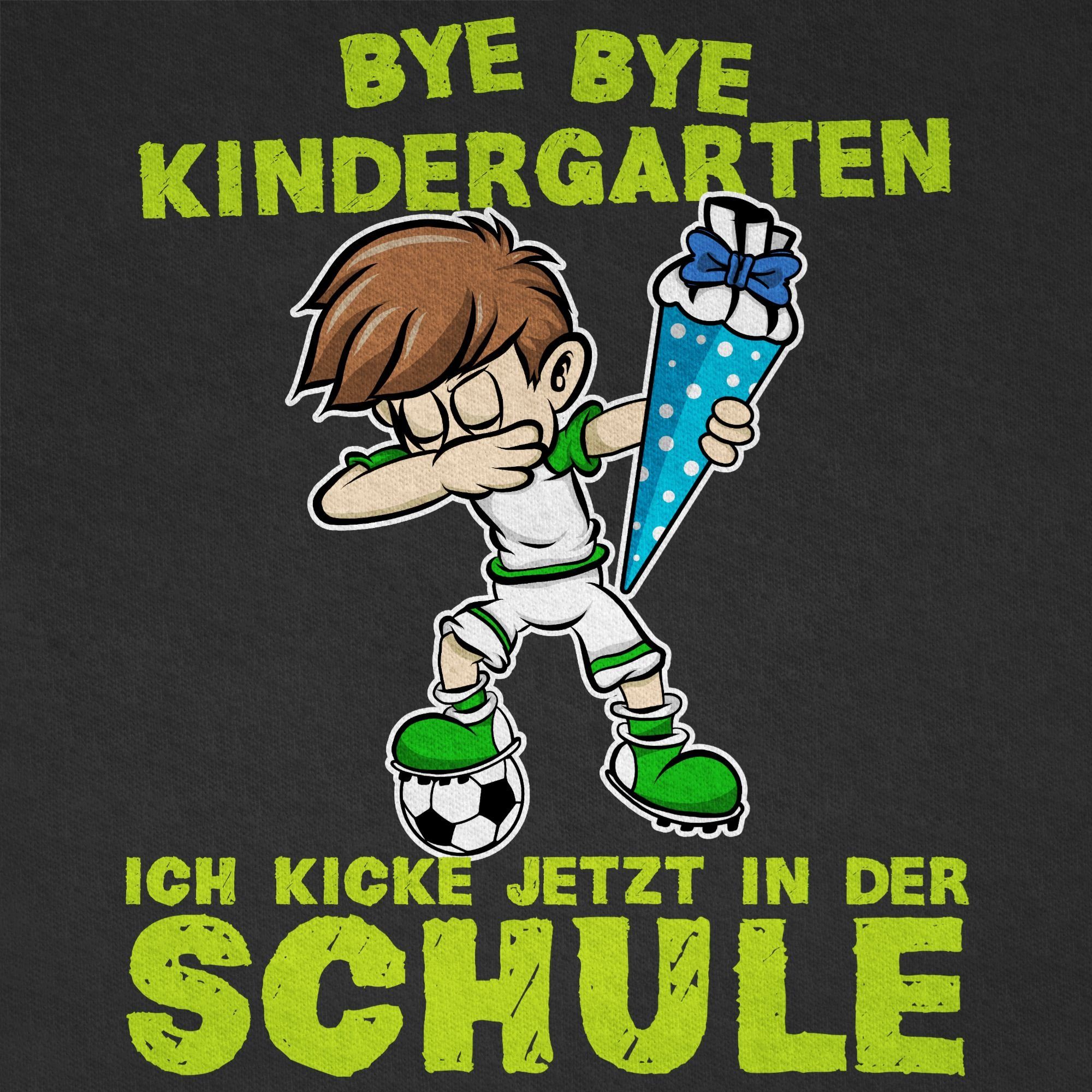 Shirtracer T-Shirt Bye Bye Kindergarten ich kicke jetzt in der Schule Dabbing Junge Fußba (1-tlg) Einschulung Junge Schulanfang Geschenke