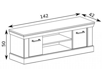 Konsimo Lowboard VETIS RTV-Schrank TV-Board Fernsehschrank, mit Türen, vintage