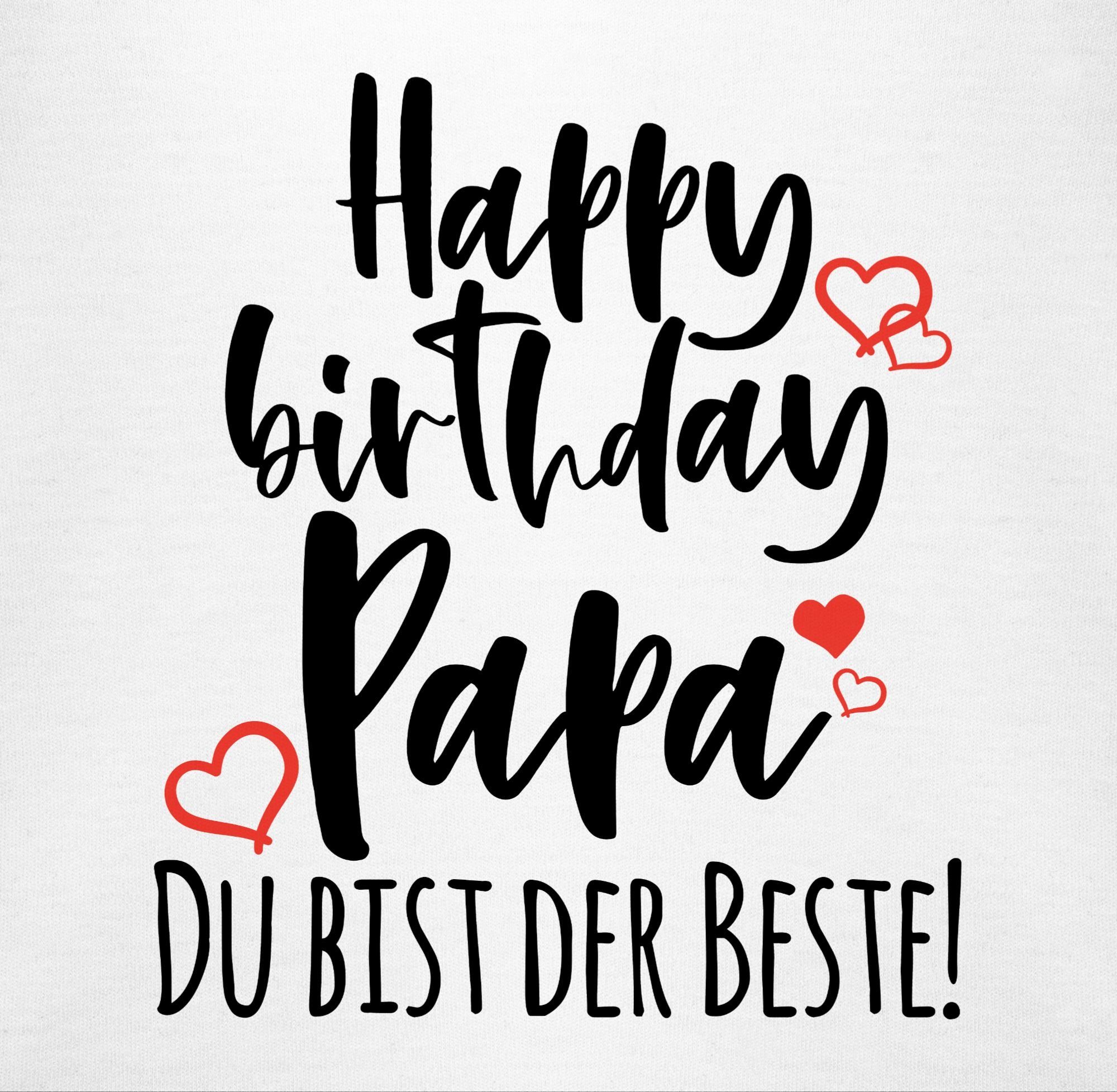Mädchen Shirtbody Strampler Papa Happy Weiß & Birthday Junge Baby Shirtracer 1