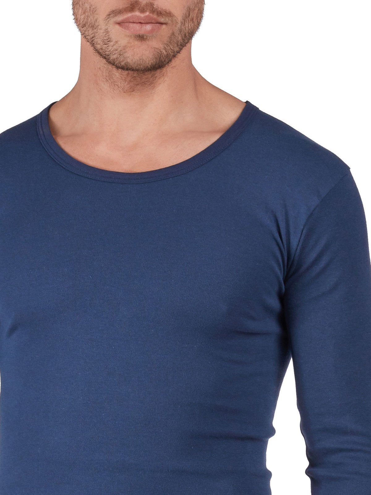 HUBER Unterhemd Herren Shirt langarm Cotton Fine Rib (Stück, 1-St) -
