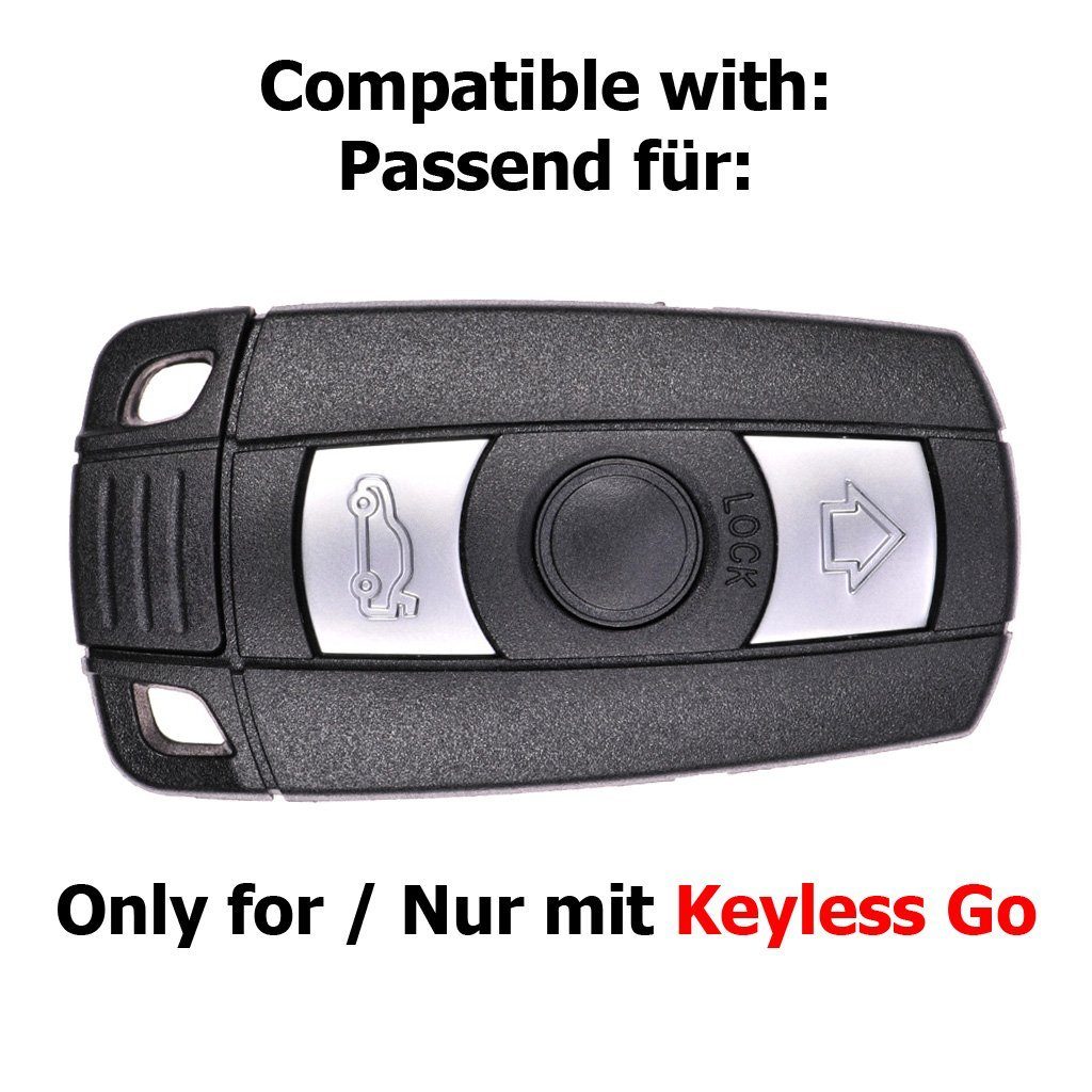 mt-key Schlüsseltasche Autoschlüssel Softcase E82 2008 E90 5er E89 1er Z4 Schwarz, Schutzhülle Silikon für E71 E88 E72 BMW E81 ab E60 E87 E91