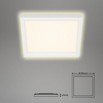 Briloner Leuchten LED Deckenleuchte 7362-016, LED fest verbaut, Warmweiß, Deckenlampe 29,3cm Hintergrundlicht 18W 3000K