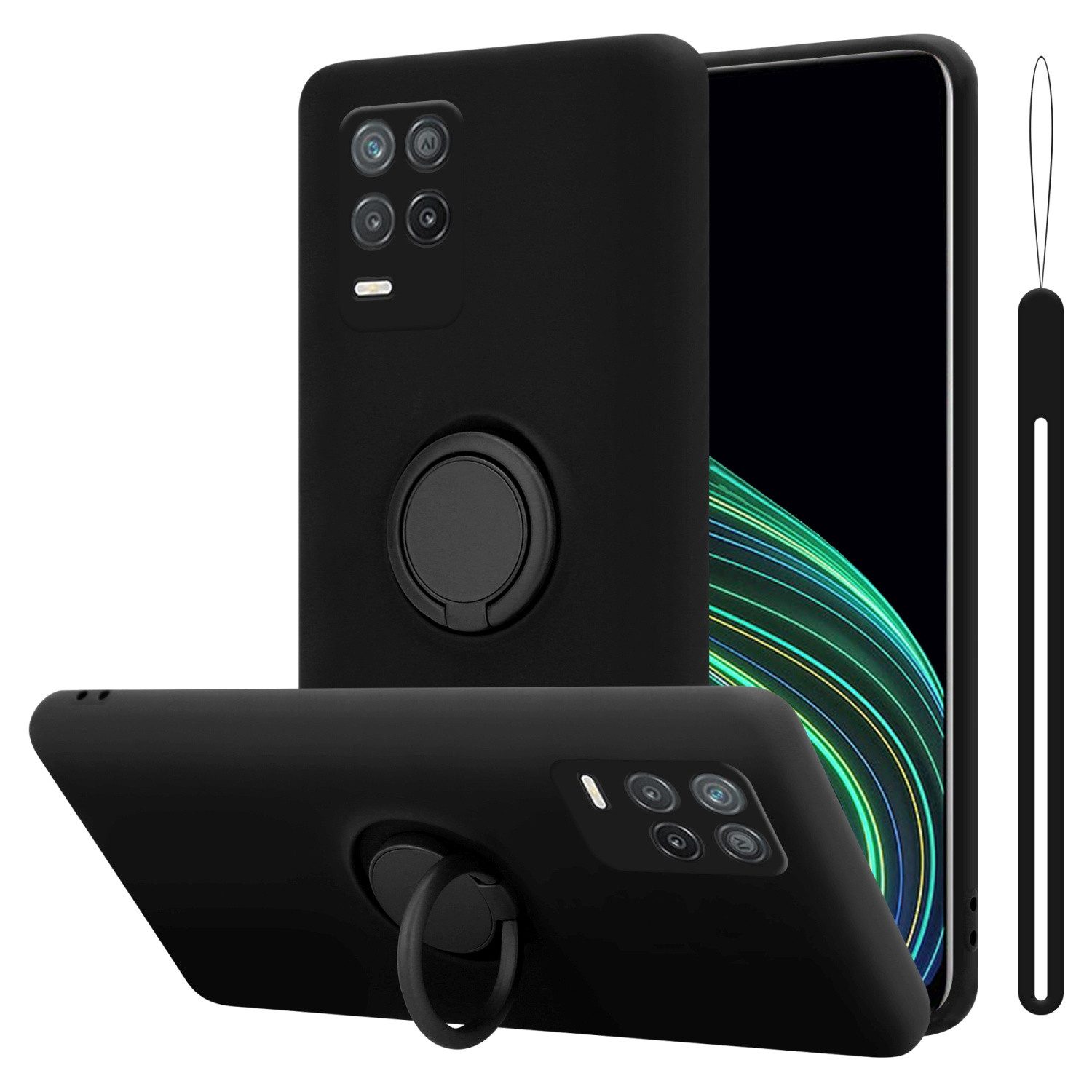 Cadorabo Handyhülle für Realme 8 5G / V13 / Q3 / Q3i / Narzo 30 5G Hülle Realme 8 5G / V13 / Q3 / Q3i / Narzo 30 5G, Robustes Hard Case - Handy Schutzhülle - Hülle - Back Cover Bumper