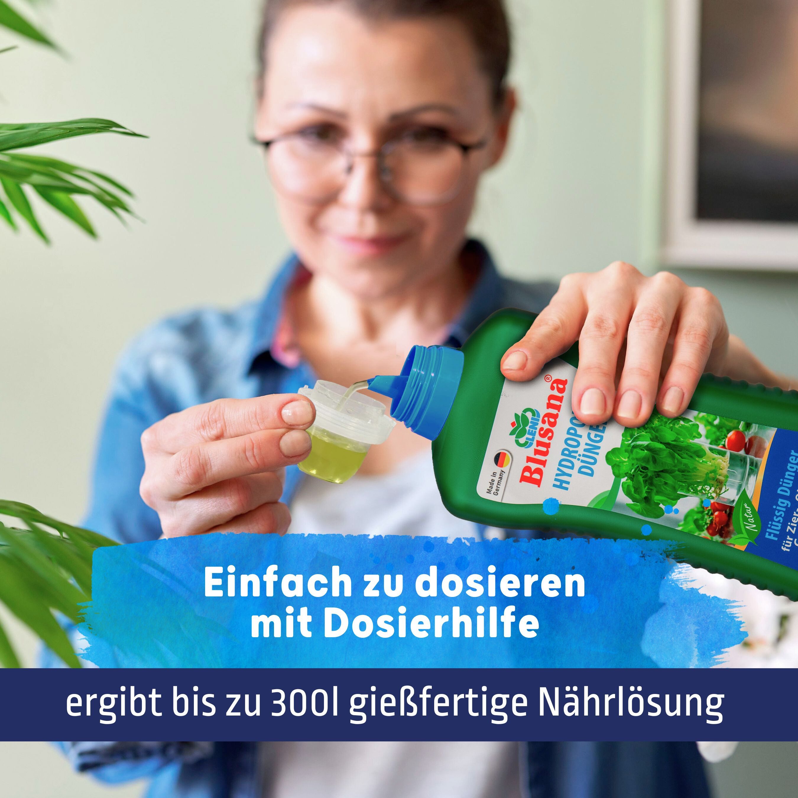 Blusana Pflanzendünger Hydroponik & Hydrokultur Dünger NPK 7-3-6 Flüssigdünger, mineralischer Volldünger flüssig, 1 Liter, für Zimmerpflanzen Obst & Gemüse geeignet mit Spurenelementen