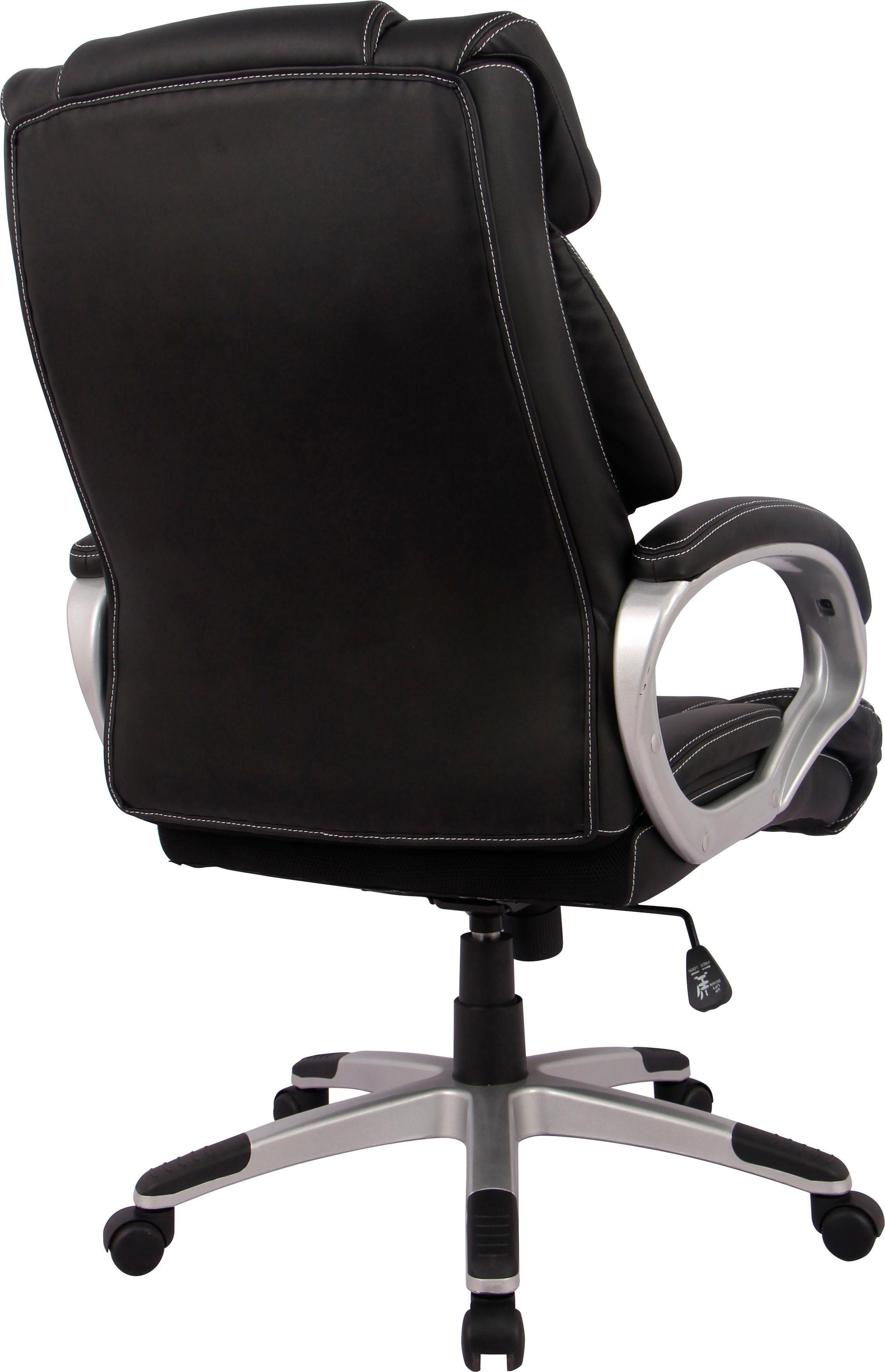 bequemer Homeoffice, verstellbare Bürostuhl Chefsessel INOSIGN fürs komfortable Sitzhöhe/Sitztiefe, Polsterung