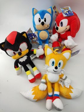 Sonic SEGA Kuscheltier Sonic The Hedgehog Sonic Set alle 4 SEGA Sonic Plüschtier 30cm (Spar Set, 4-St., Geschenk-Set), Super weicher Plüsch Stofftier Kuscheltier für Kinder zum spielen