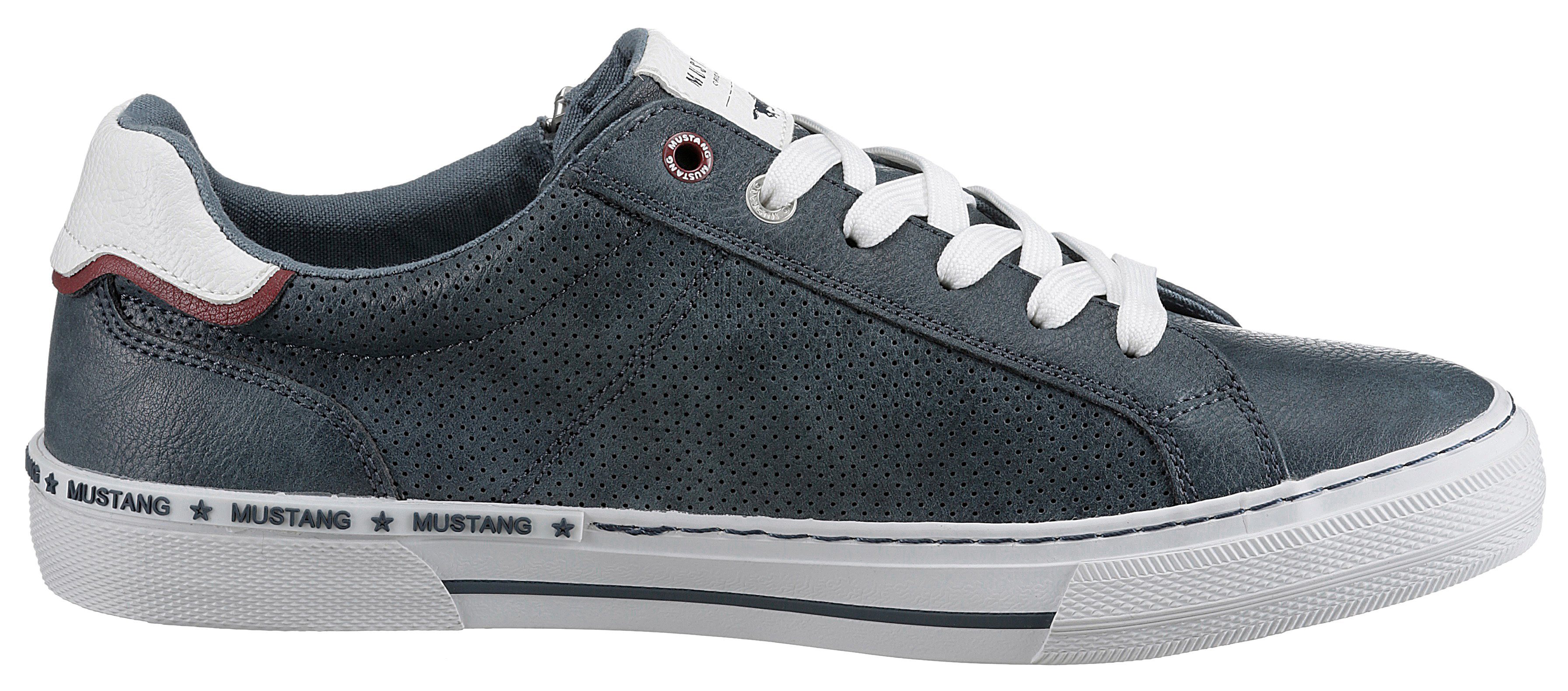 Perforation Shoes jeansblau Sneaker Mustang mit
