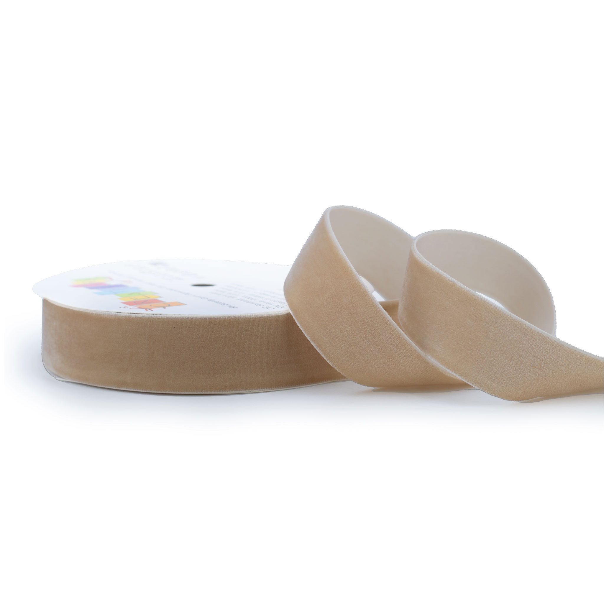 Creativery Samtband, Samtband 25mm x 5m Rolle Sand Beige