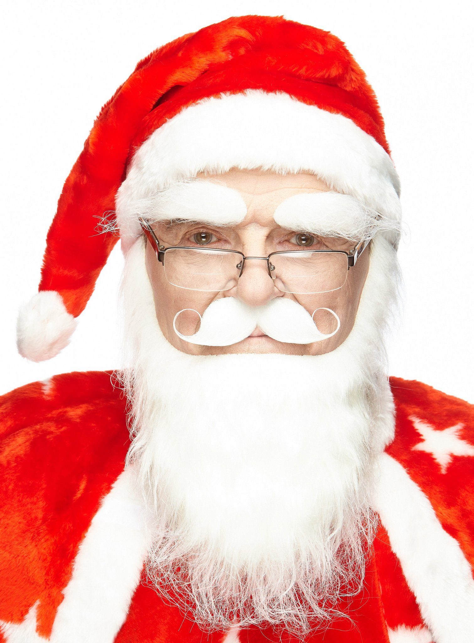 Metamorph Kostüm »Weißer Weihnachtsmannbart mit Augenbrauen«, Weißer  Vollbart mit Zwirbelbart und großen Augenbrauen online kaufen | OTTO