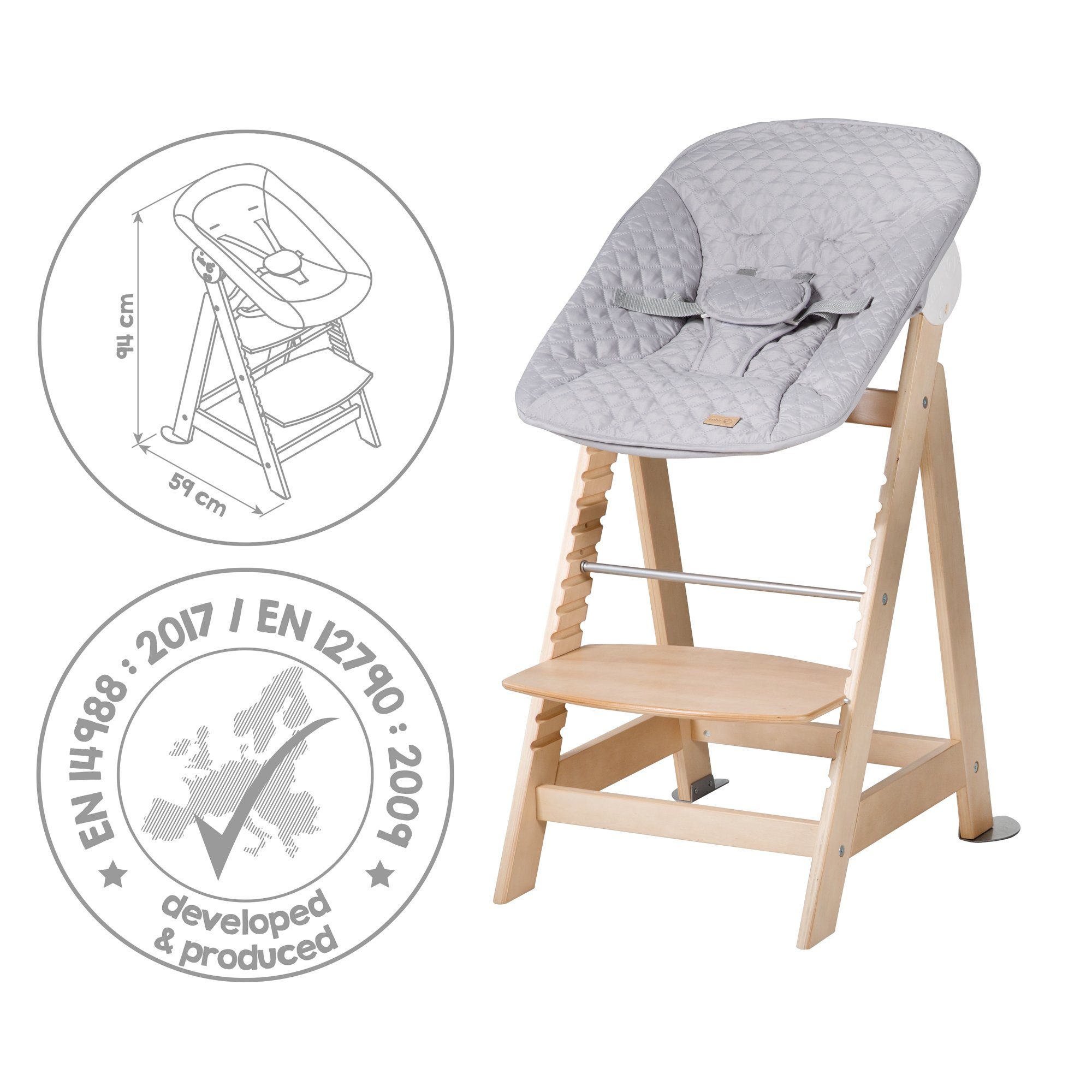 roba® Hochstuhl Born Up 2in1, Treppenhochstuhl mit Liegefunktion