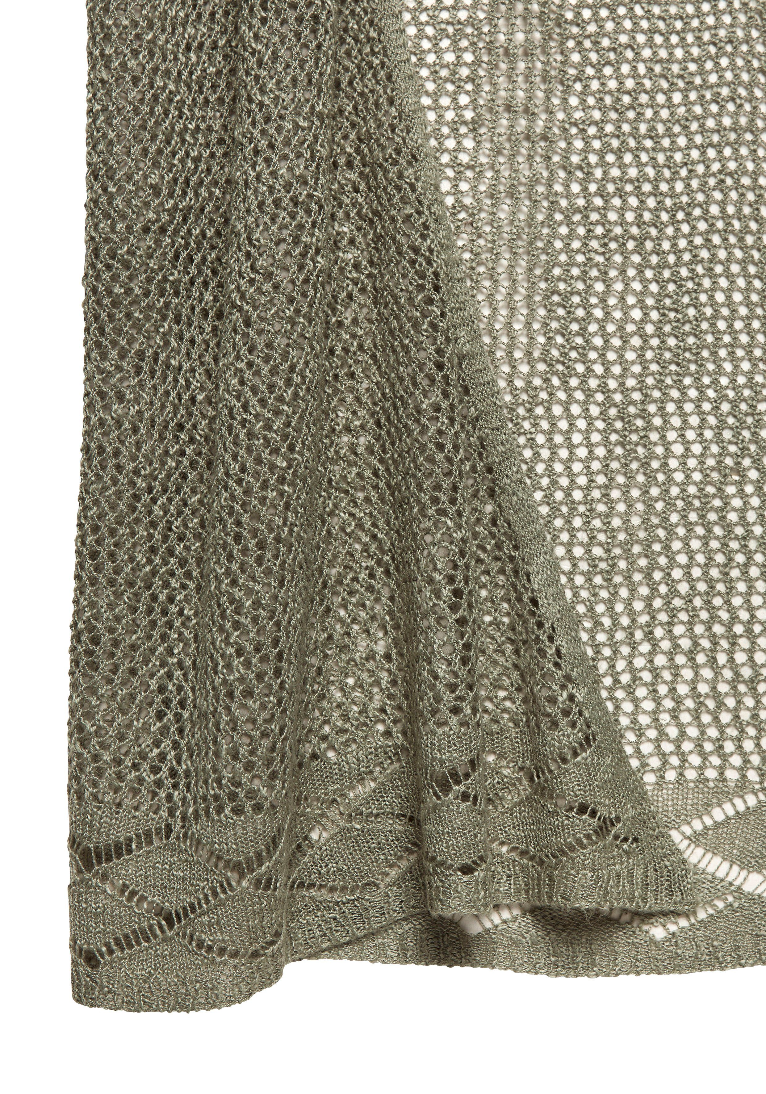 s.Oliver Strickjacke in luftiger Häkeloptik mit langen Ärmeln, ohne Verschluss sommerlicher Cardigan, lange Ajourstrickjacke, Festival – Bild 5 von 5