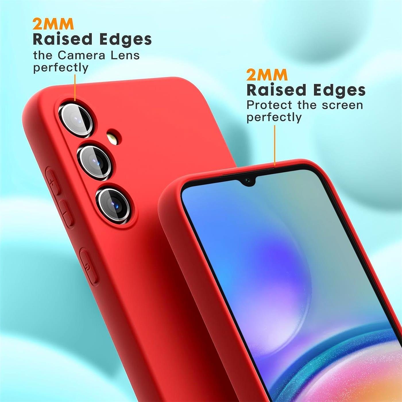 CoolGadget Handyhülle Silikon Case für das Samsung Galaxy A25 5G Slim TPU Cover 6,5 Zoll, Weiche Schutz Hülle mit Innen Fleece aus Stoff Handy Tasche – Bild 2 von 5
