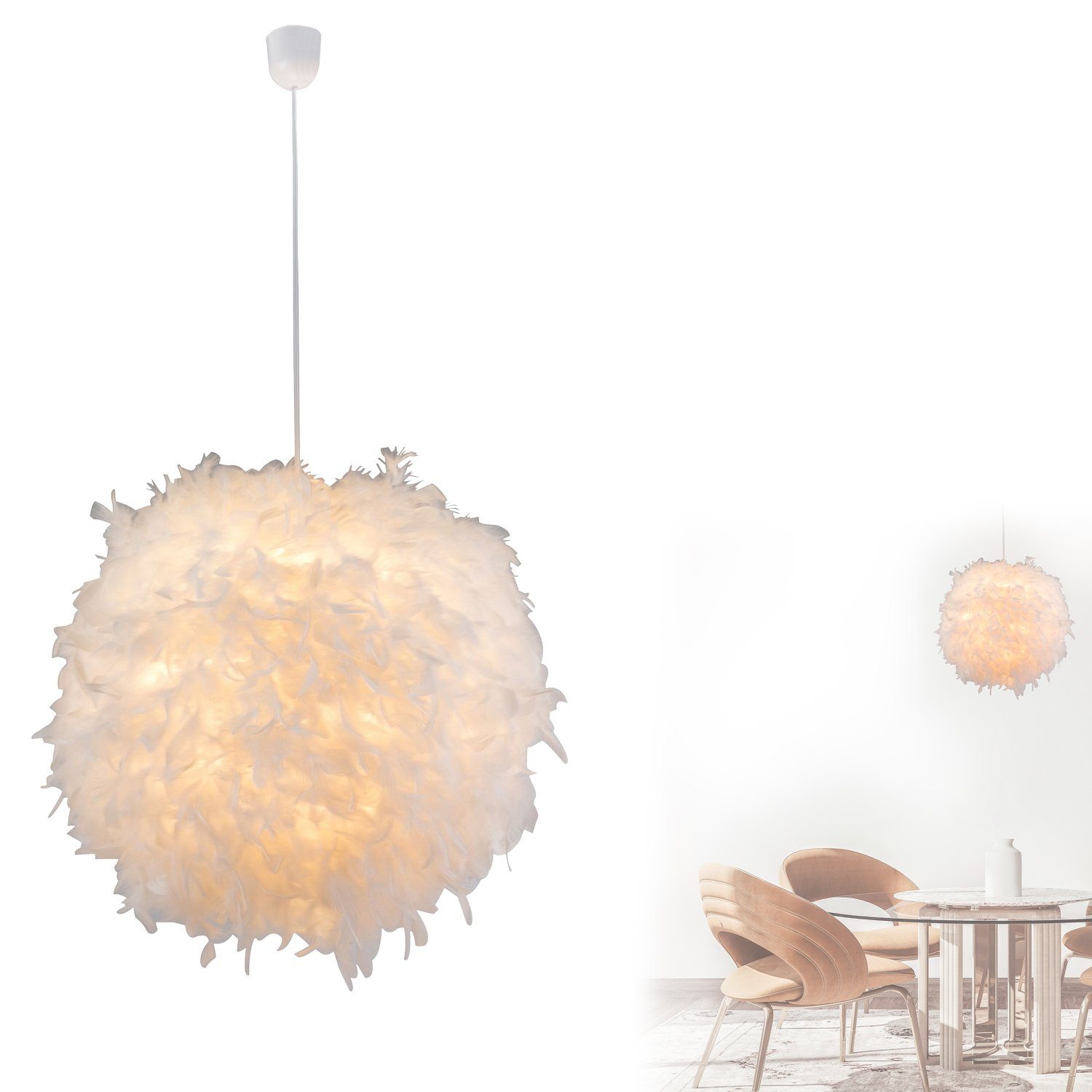 Globo Hängeleuchte GLOBO Hängeleuchte Schlafzimmer Pendelleuchte Wohnzimmer Hängelampe, modern, weiß, ohne Leuchtmittel, Lichtfarbe ist abhängig vom Leuchtmittel, Pendellampe, Esszimmer, Küche, Flur