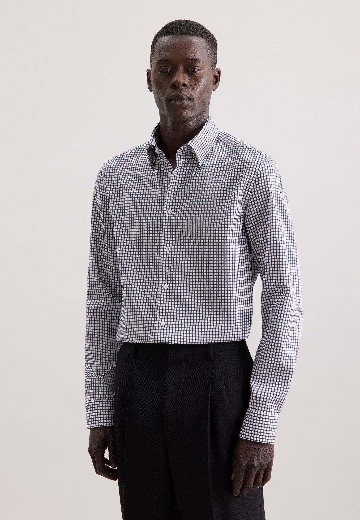 seidensticker Businesshemd Schwarze Rose Slim 1/1 Covered-Button-Down-Krage günstig online kaufen