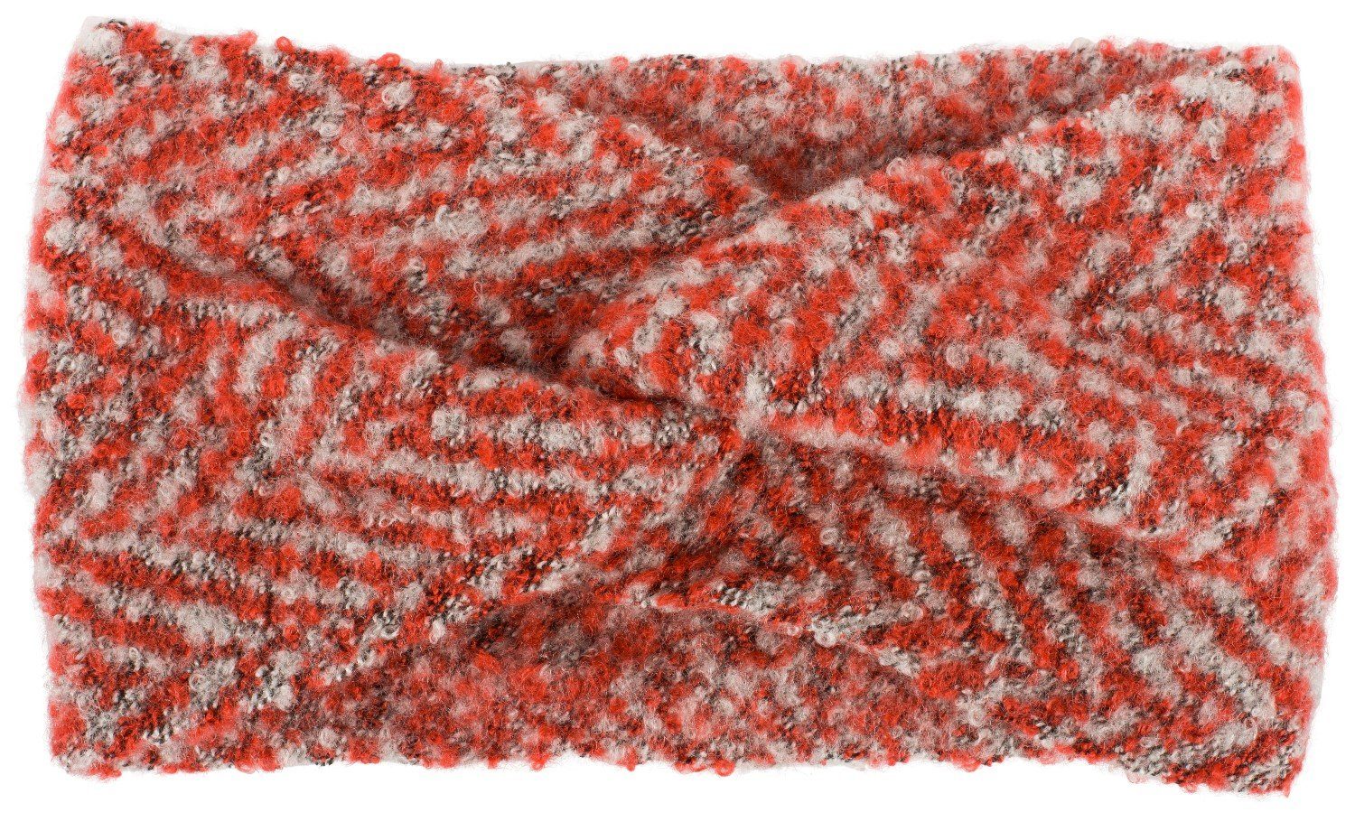 styleBREAKER Stirnband (1-St) Web Twist und Muster Knoten Rot-Beige Zacken mit Stirnband