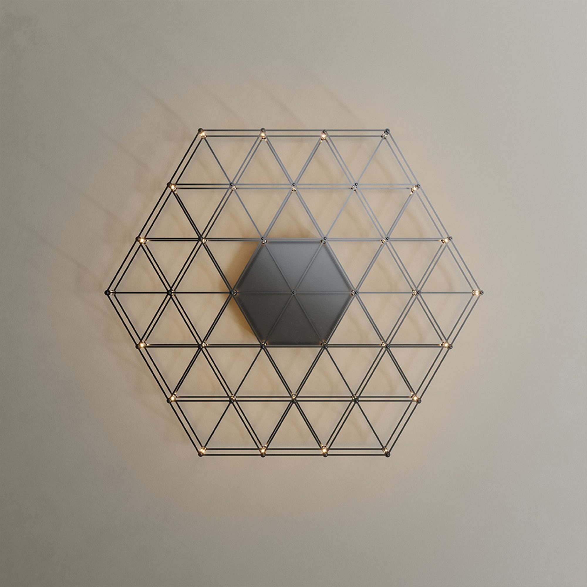 s.luce Deckenleuchte Atom eckige LED Effekt Wand- & Deckenleuchte Schwarzchrom, Warmweiß
