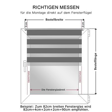 Doppelrollo Freihängend,Blickdicht, ohne Bohren, i@home, Klemmmontage