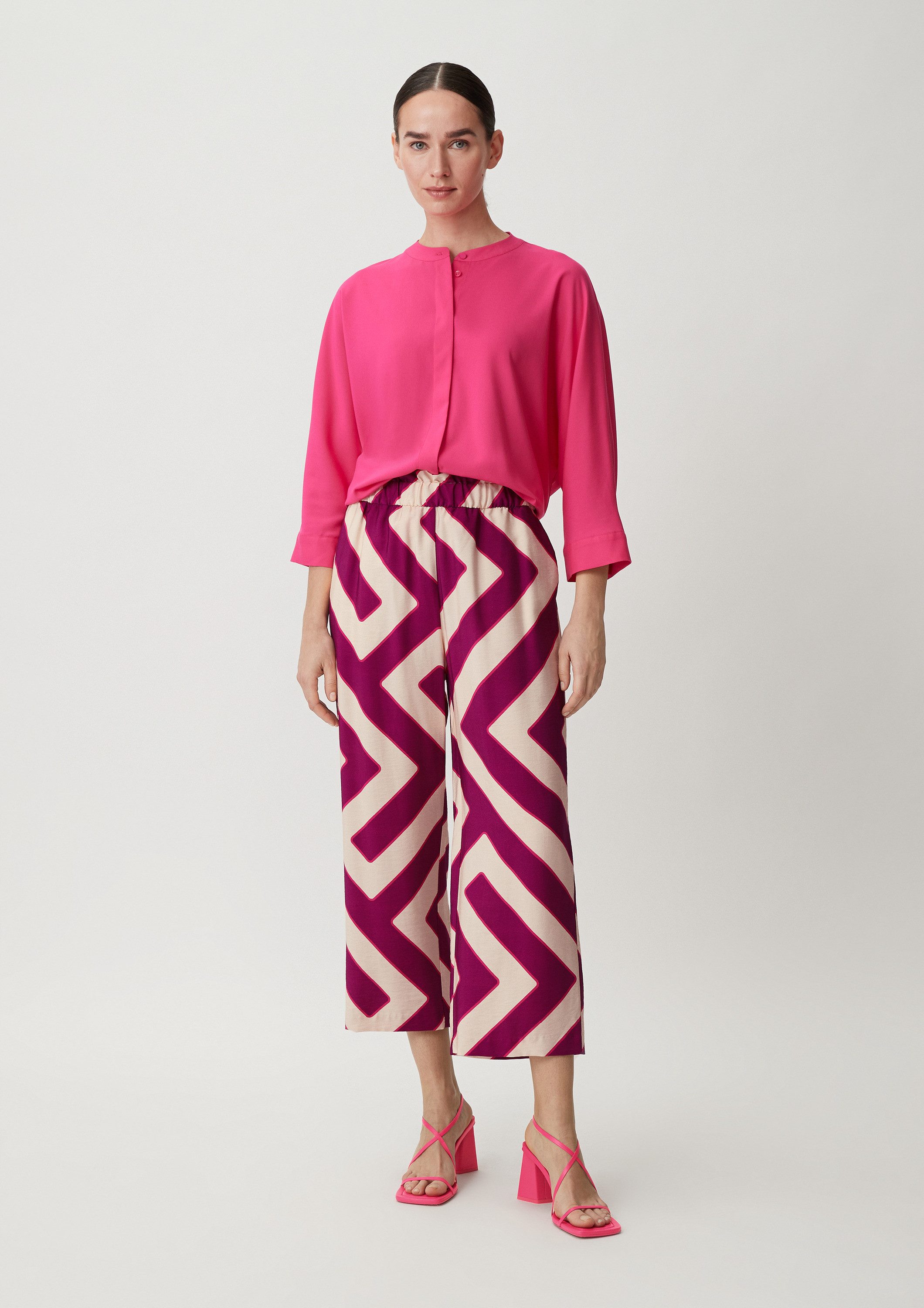 comma Culotte Hose Loose: Hose mit Allover-Print