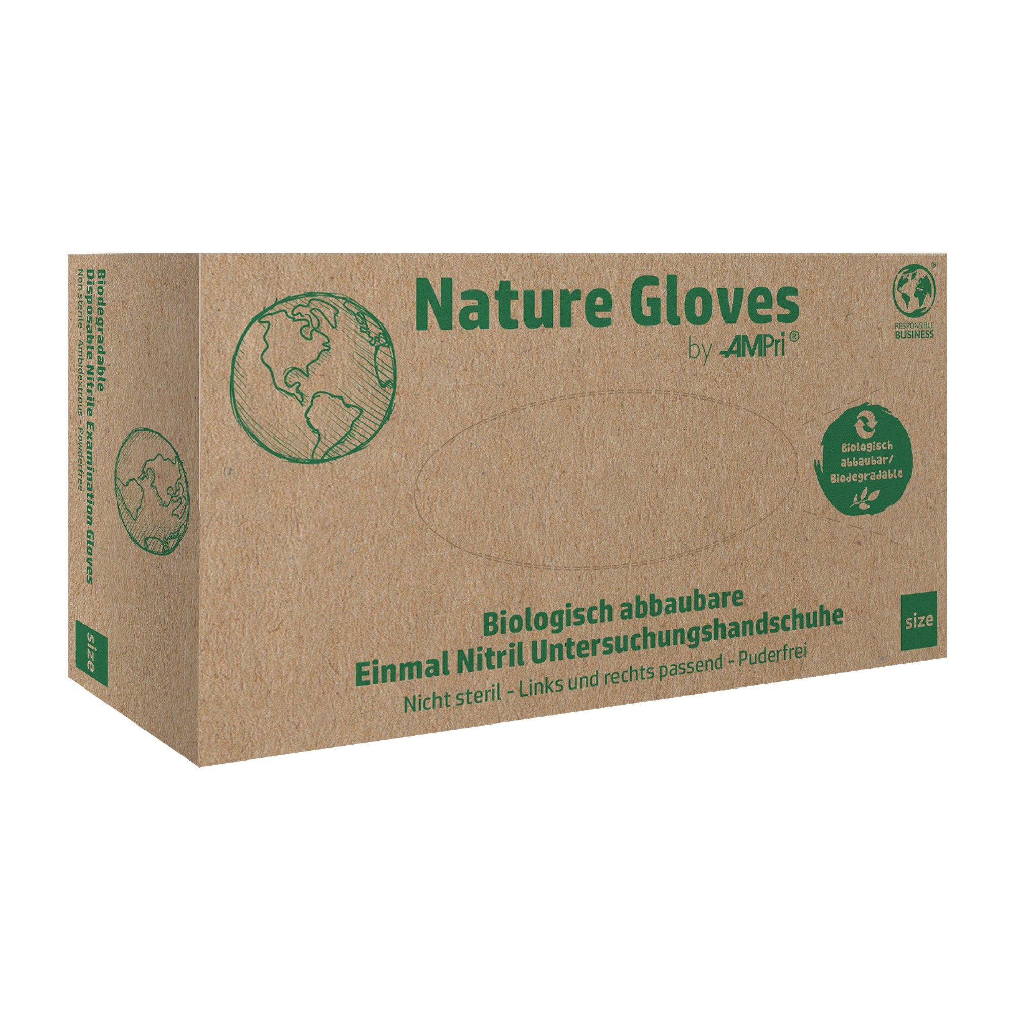 AMPri Nitril-Handschuhe Nature Gloves - Nitril-Untersuchungshandschuh (100-St)