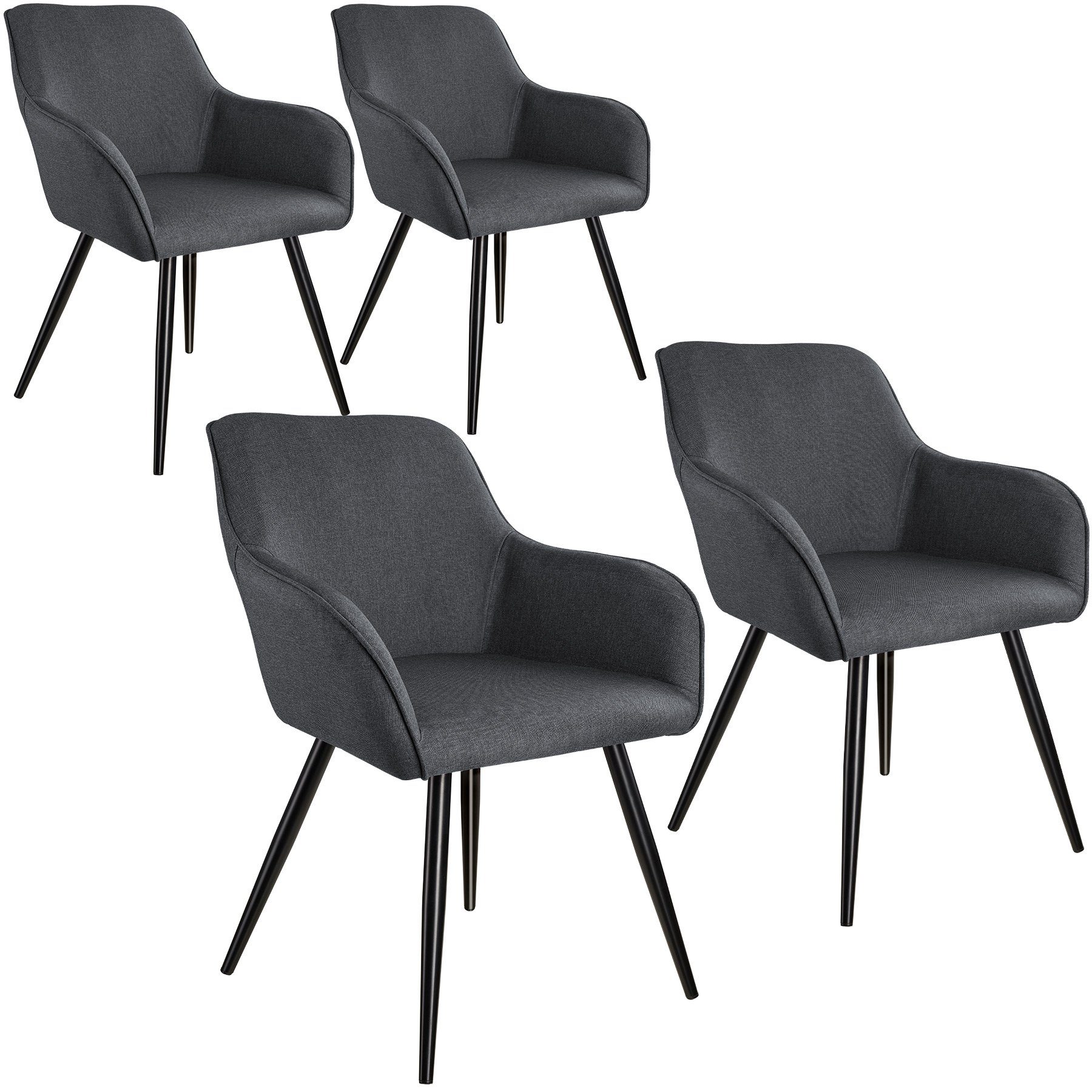 tectake Esszimmerstuhl Marilyn (4er, 4 St), Gepolstert