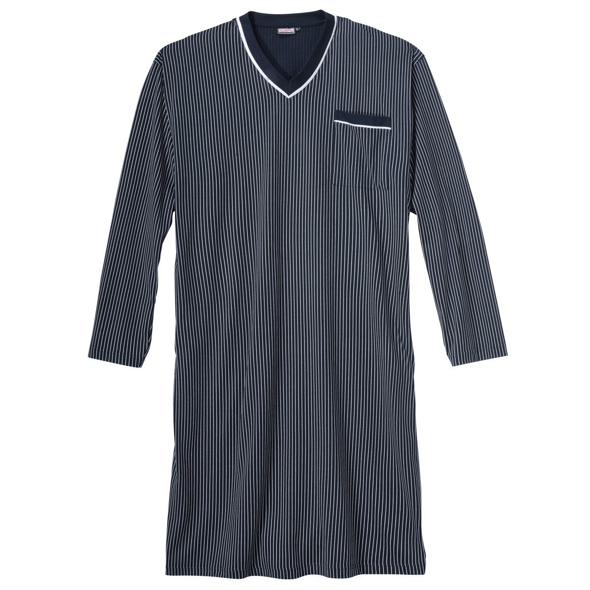 Langarm-Nachthemd Große Adamo dunkelblau-weiß ADAMO Nachthemd Größen