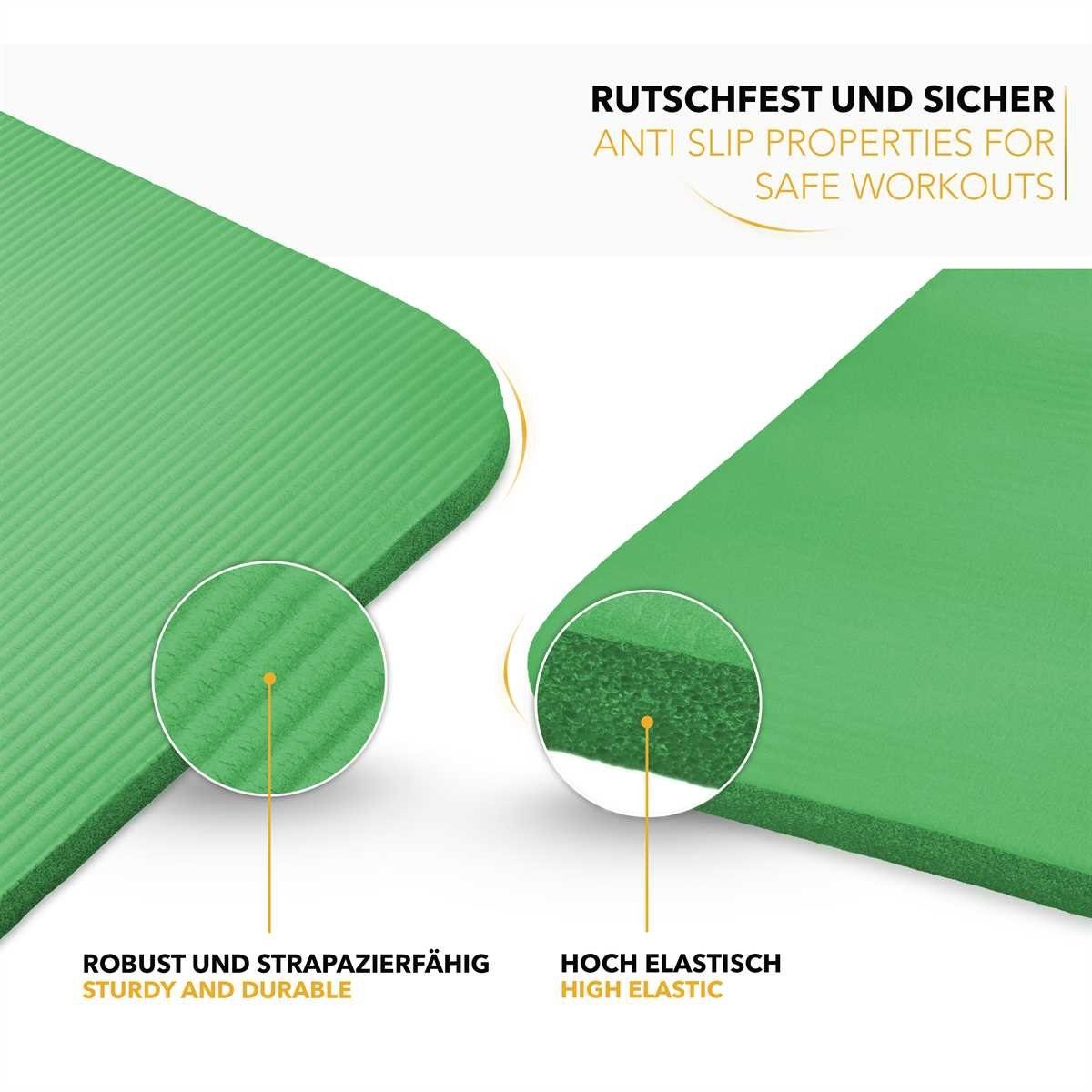 TRESKO Gymnastikmatte rutschfest mit Tragegurt Sportmatte gepolstert, Yogamatte Gymnastikmatte Dick Fitnessmatte – Bild 3 von 4
