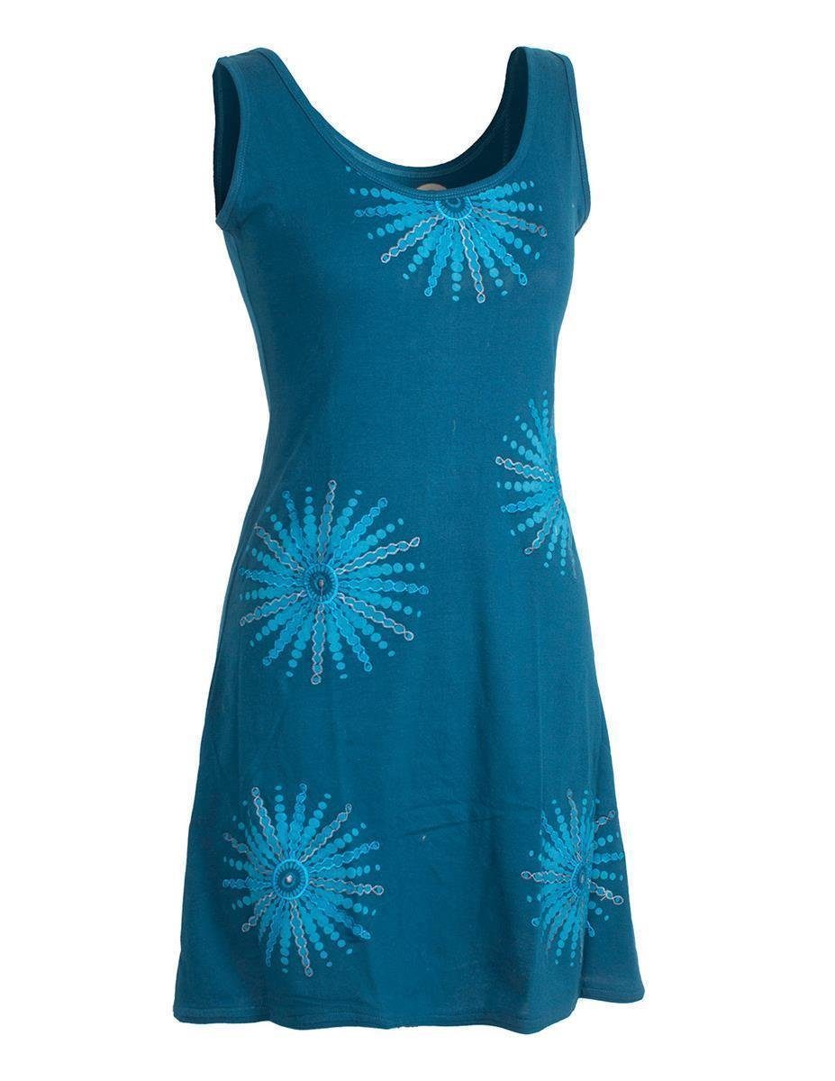Sommerkleid Ärmelloses Kleid Mandalas Bedruckt und Bestickt