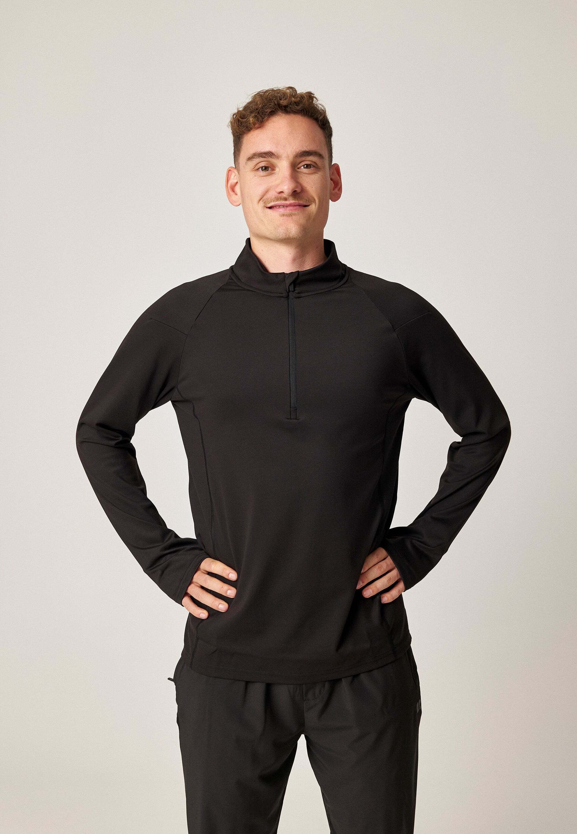 SNOCKS Trainingsshirt Sportshirt langarm Herren Fitnessshirt (1-tlg) aus atmungsaktivem und schnell trocknendem Material