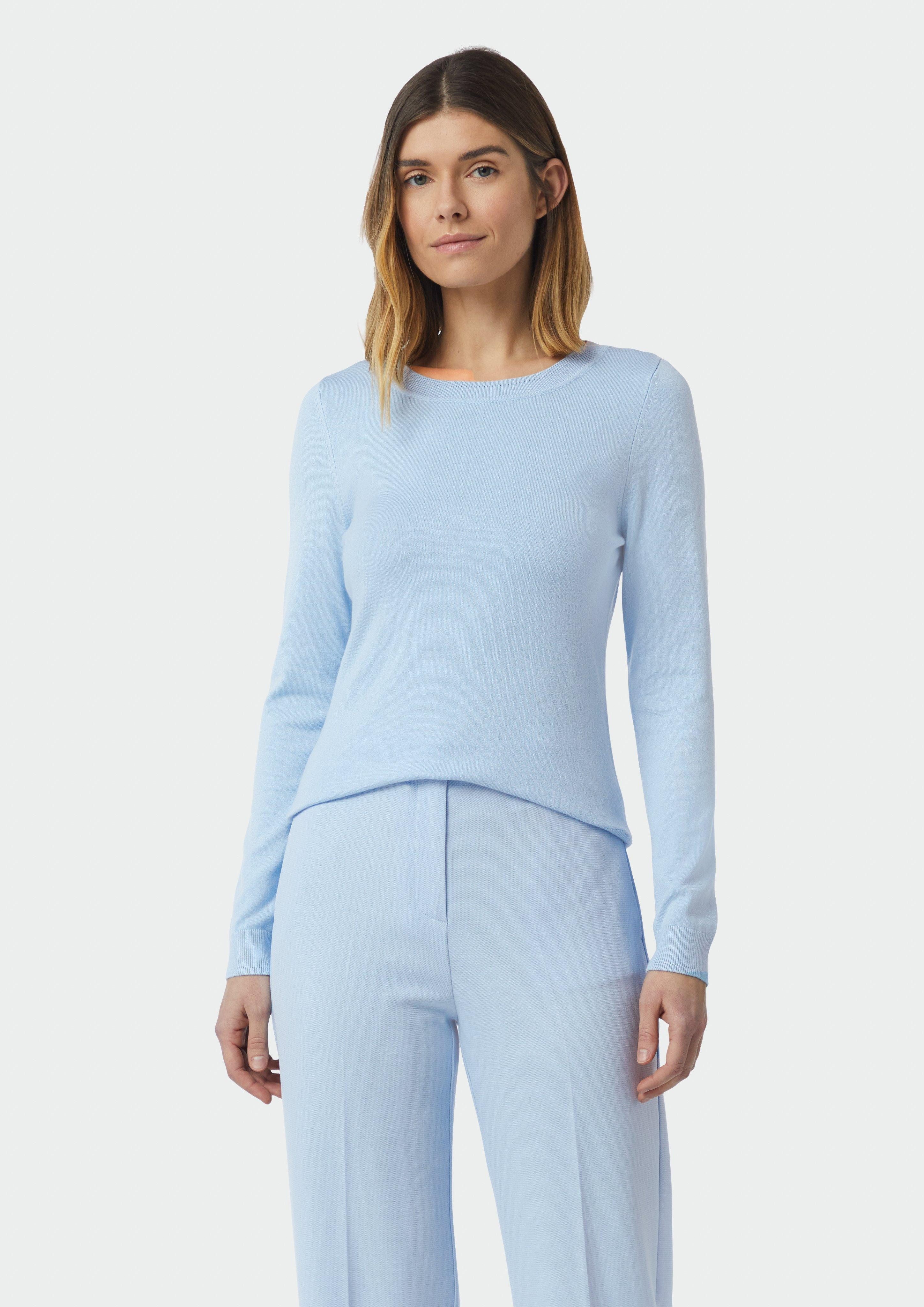 Comma Langarmshirt Feinstrickpullover mit dekorativen Bündchen günstig online kaufen