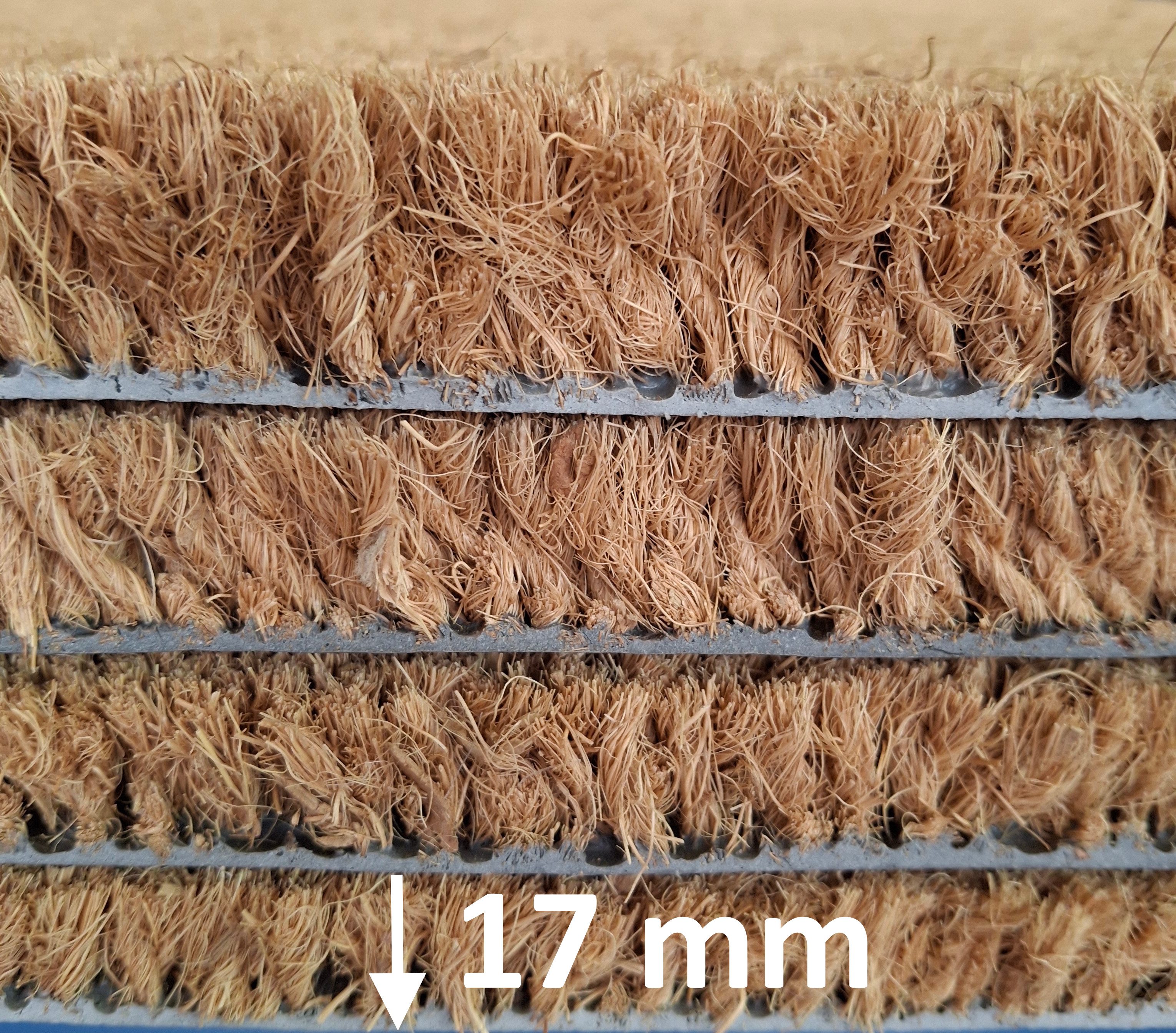 Mertex Fußmatte Fußmatte Kokos Läufer Meterware Naturprodukt, rutschfest, zuschneidbar