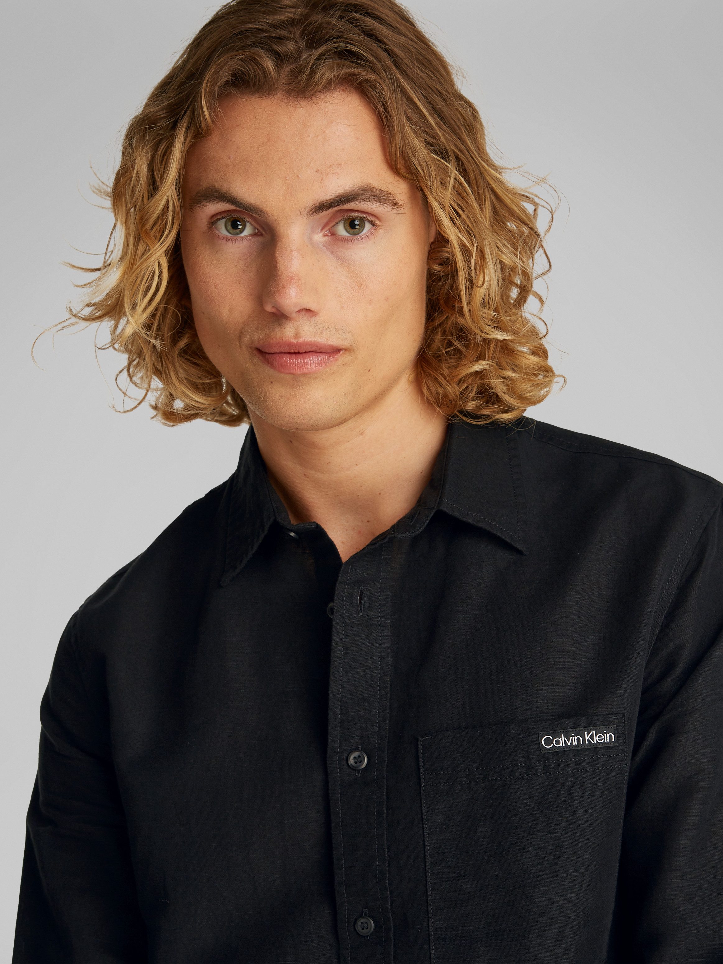 Calvin Klein Jeans Leinenhemd LINEN COTTON SHIRT mit Brusttasche günstig online kaufen