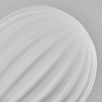 hofstein Deckenleuchte Deckenlampe aus Metall/Riffelglas in Schwarz/Weiß, ohne Leuchtmittel, Leuchte mit Schirmen aus Glas (10 cm), 6 x G9, ohne Leuchtmittel