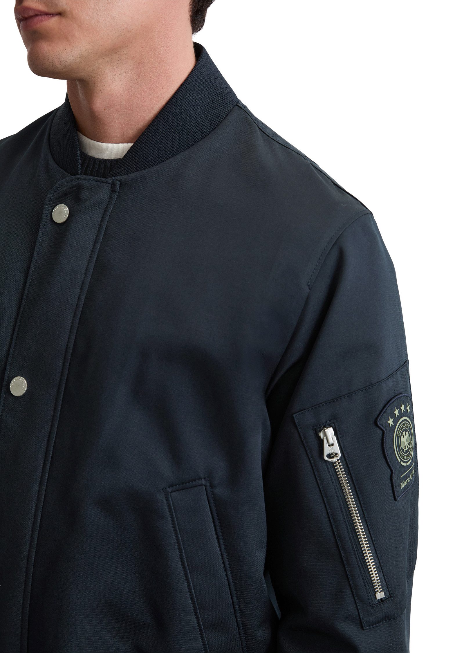 Marc O'Polo Canvasjacke DFB Travel Collection aus wasserabweisendem Micro-Canvas, weiche Rippbündchen, regular fit