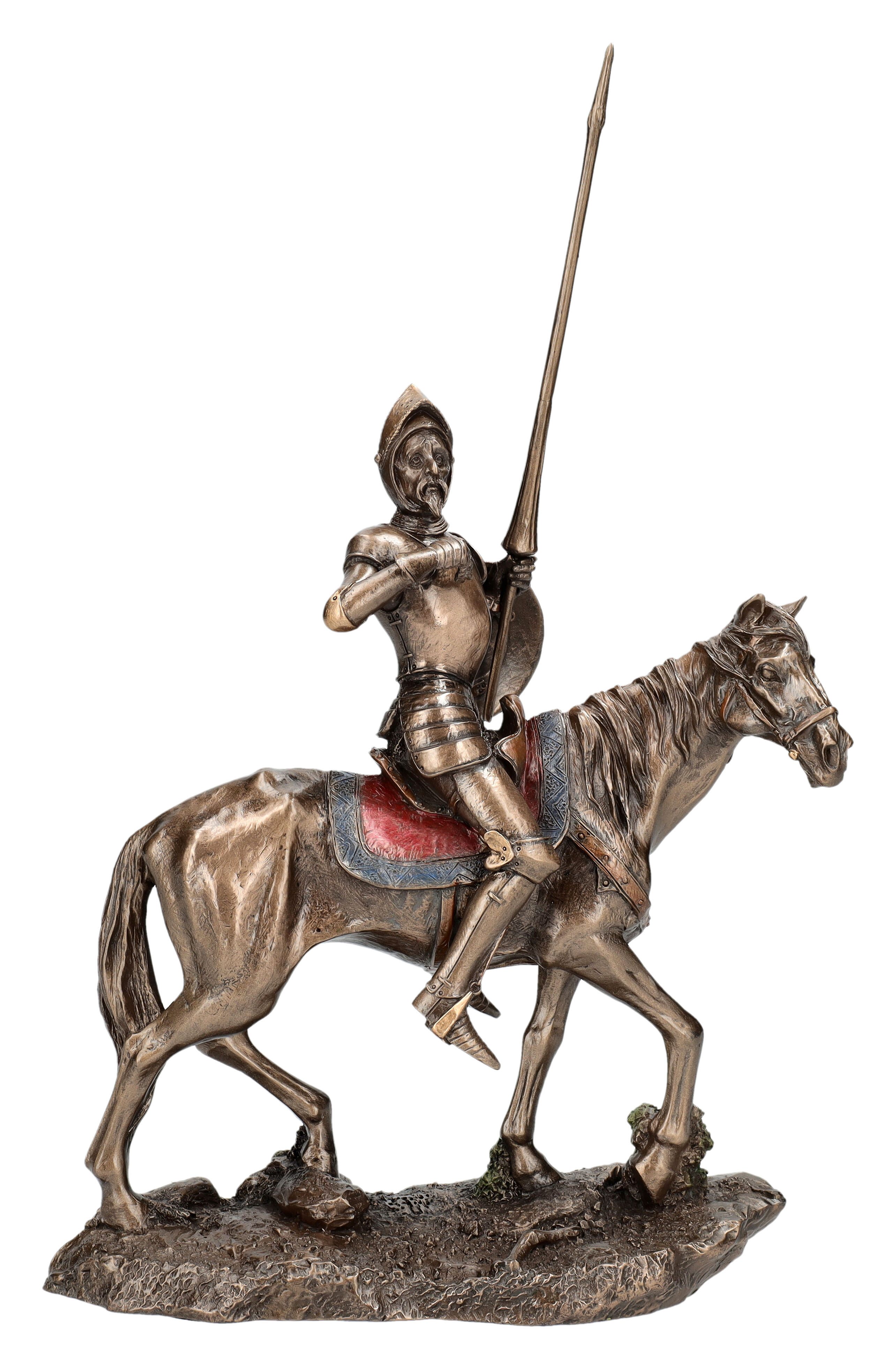 Dekofigur Don Quijote Figur auf Pferd mit Lanze - Veronese - Dekofigur Ritter
