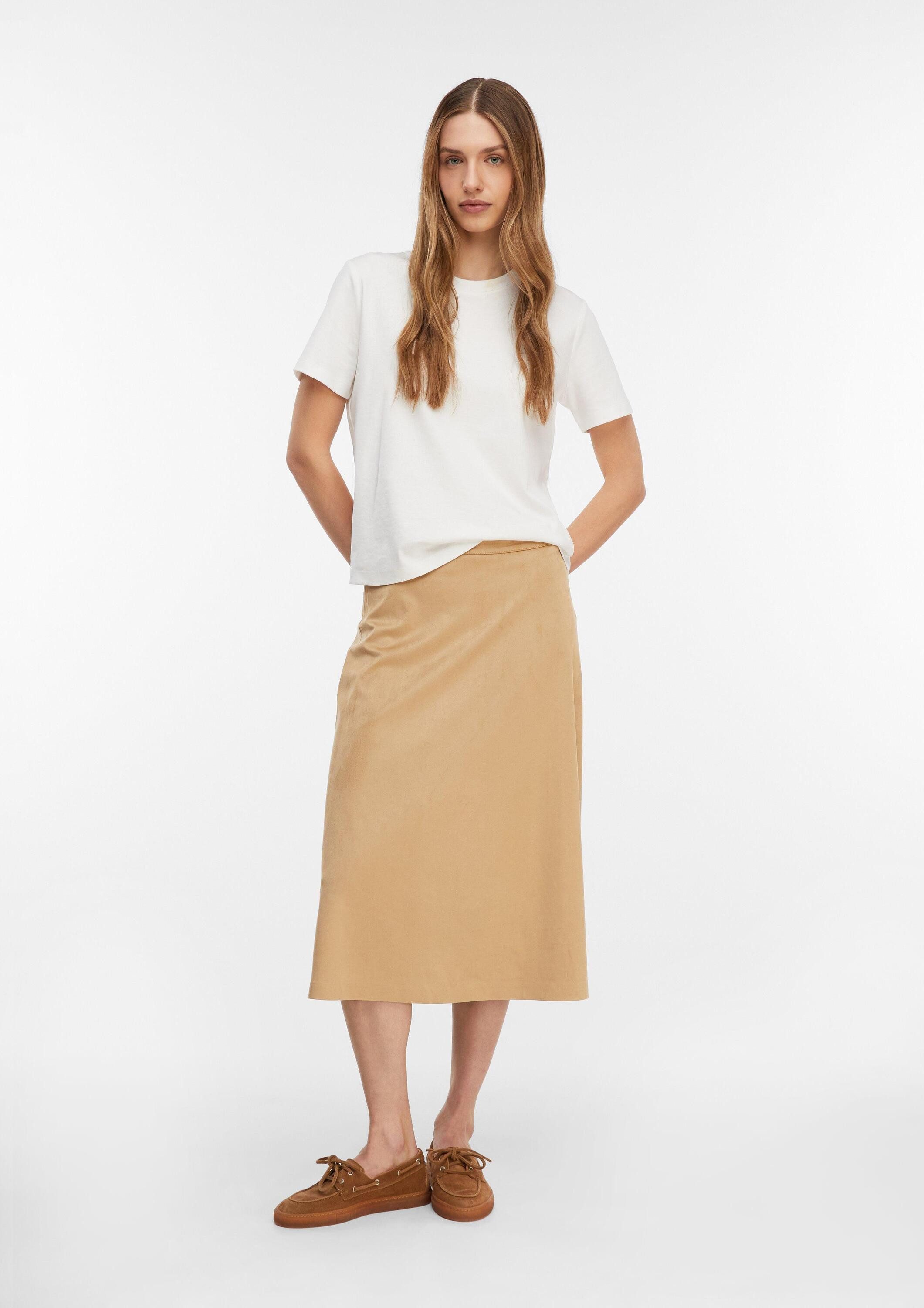 comma Midirock Rock Midirock in A-Shape und Veloursleder-Optik