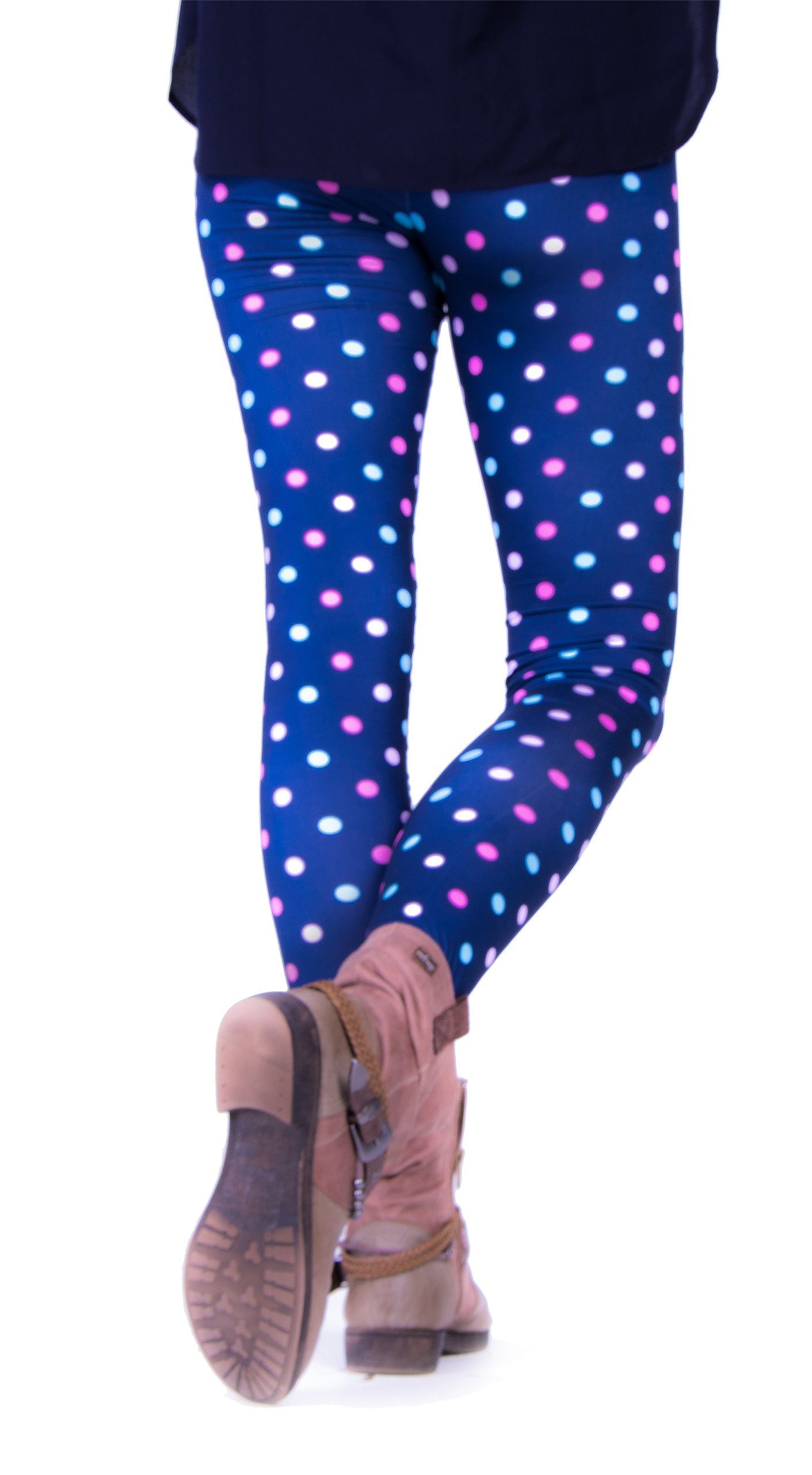 cosey Leggings Bunte Bedruckte Motiv-Leggings (Einheitsgröße) Colorful Dots (farbige Punkte)