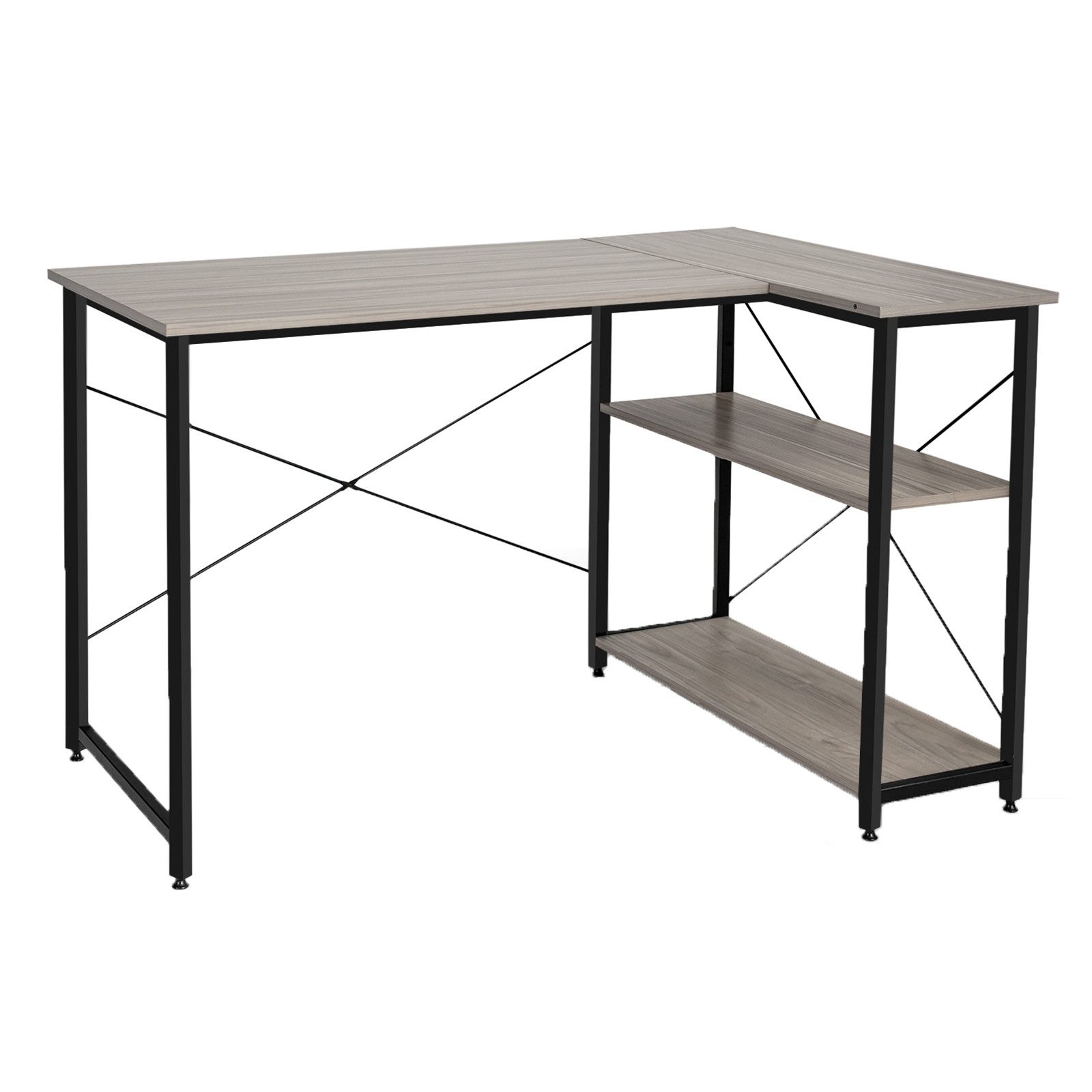 COSTWAY Eckschreibtisch, L-Form, mit Ablagefächern, 120x88x74,5cm günstig online kaufen